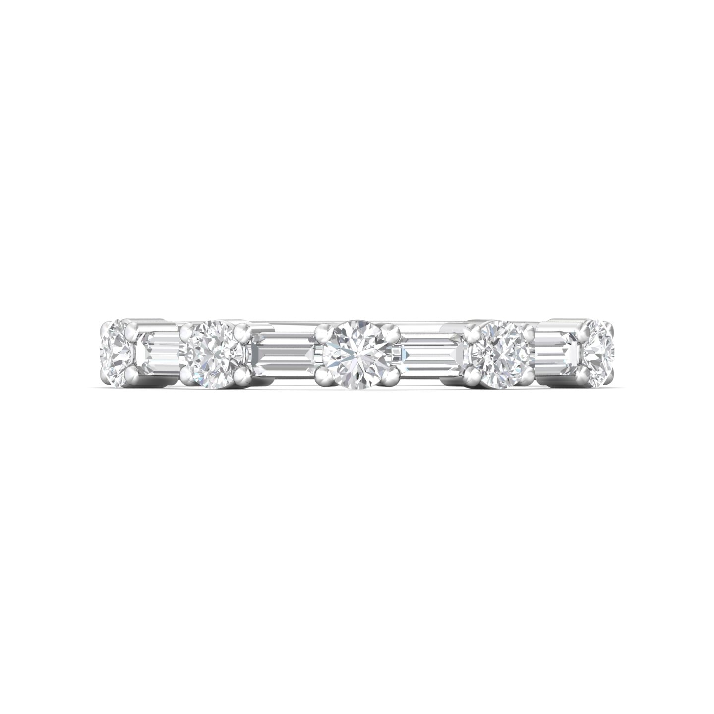 Channel/Shared Prong Wedding Band — style DWBSP08