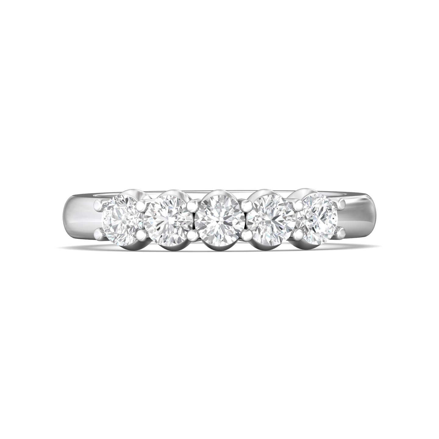 Channel/Shared Prong Wedding Band — style DWBSP1-.75