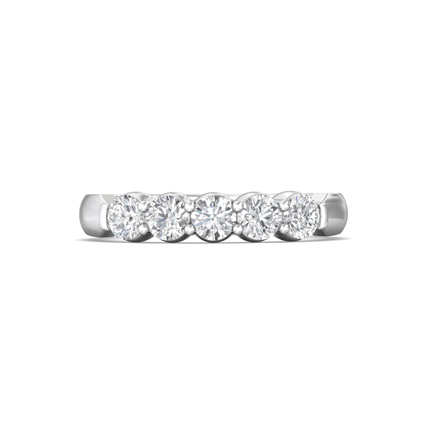 Channel/Shared Prong Wedding Band — style DWBSP10-.75