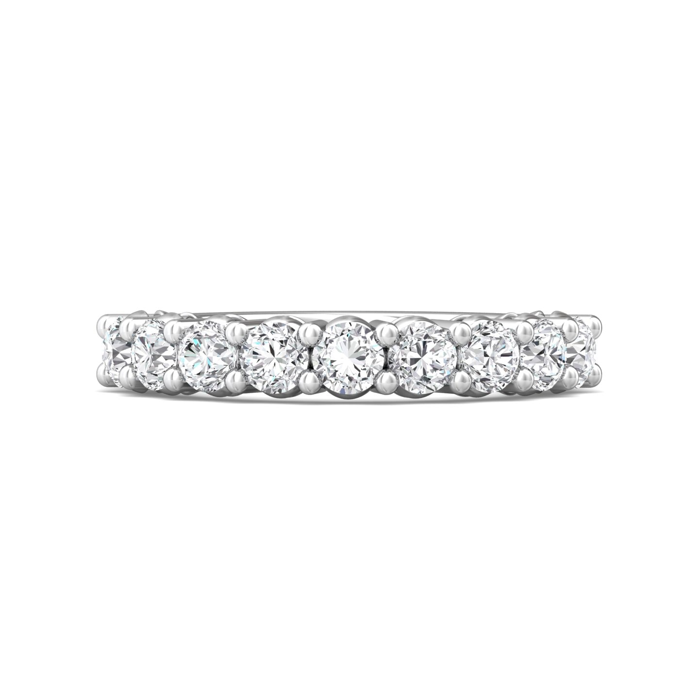 Channel/Shared Prong Wedding Band — style DWBSP12L