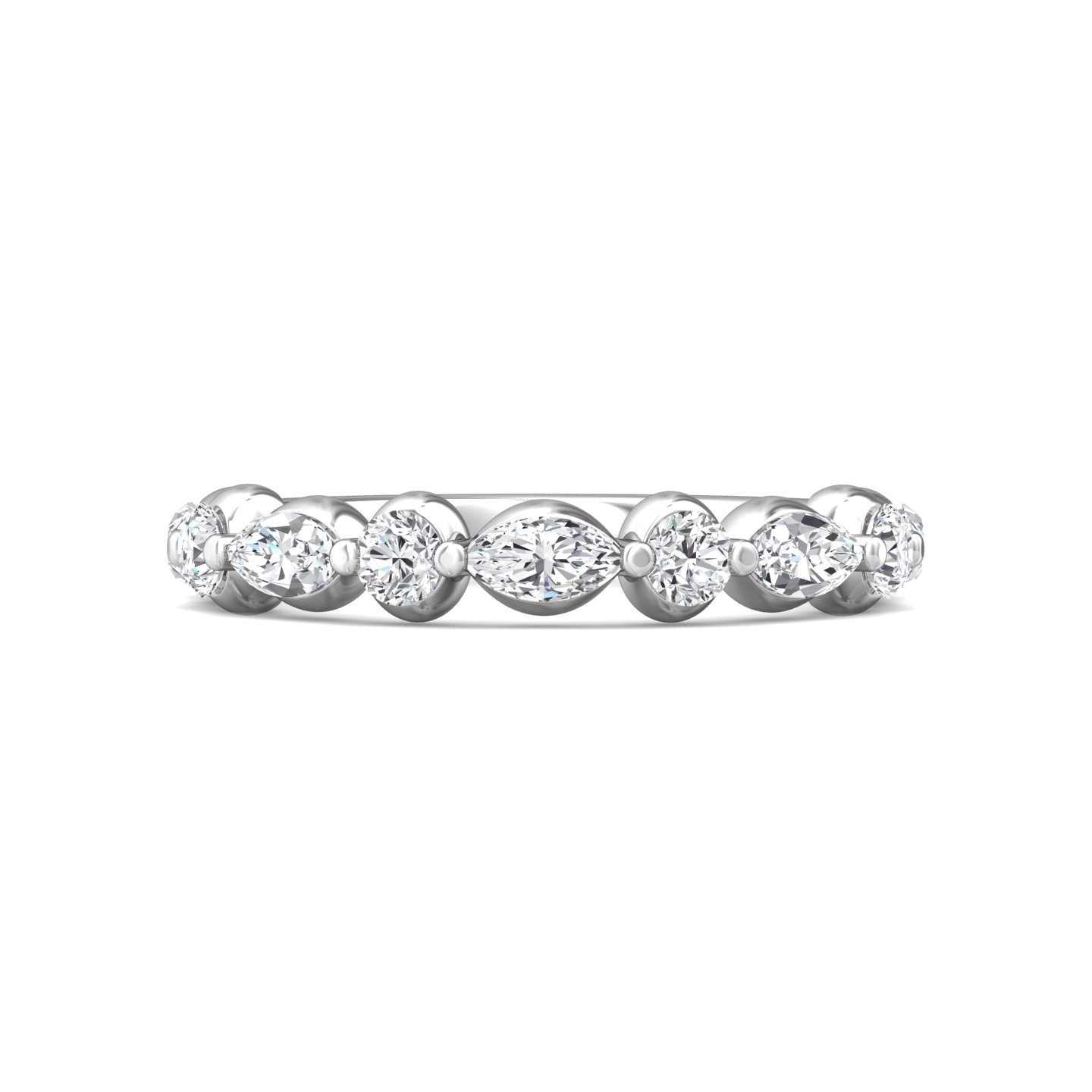 Channel/Shared Prong Wedding Band — style DWBSP15L