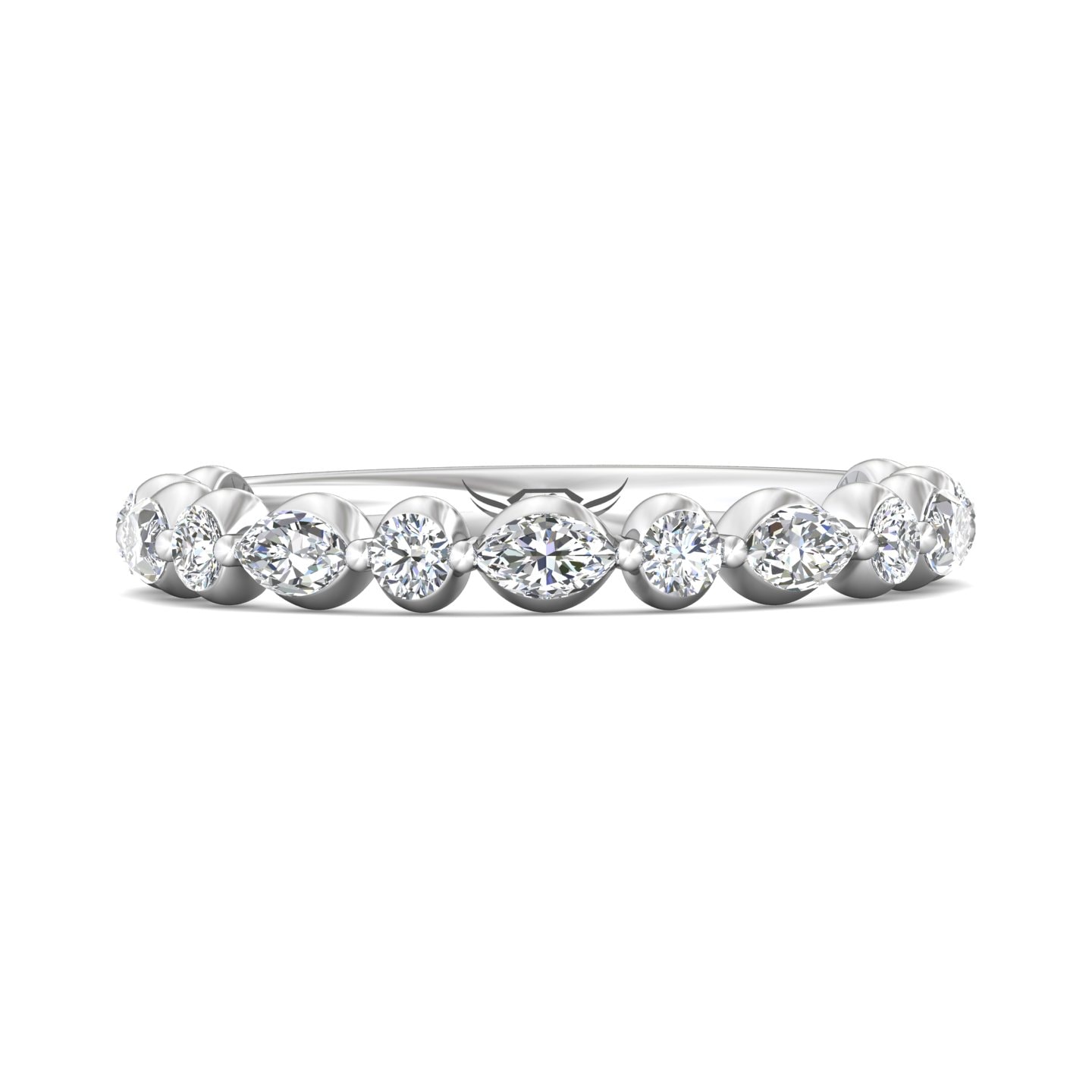 Channel/Shared Prong Wedding Band — style DWBSP15S-1