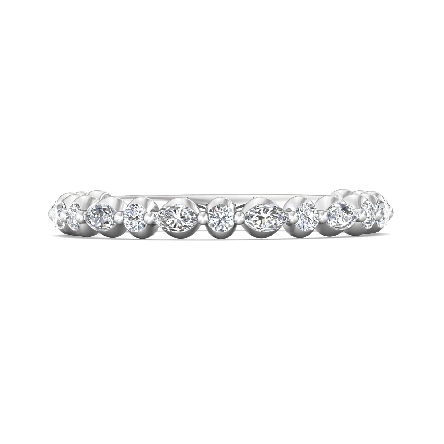 Channel/Shared Prong Wedding Band — style DWBSP15XS-1