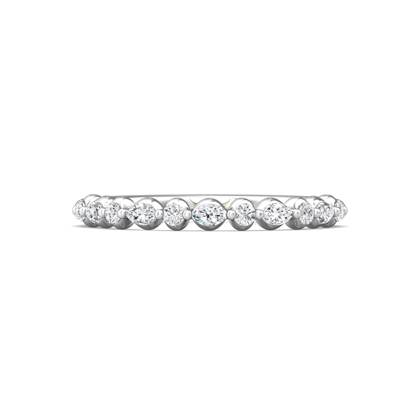 Channel/Shared Prong Wedding Band — style DWBSP15XS