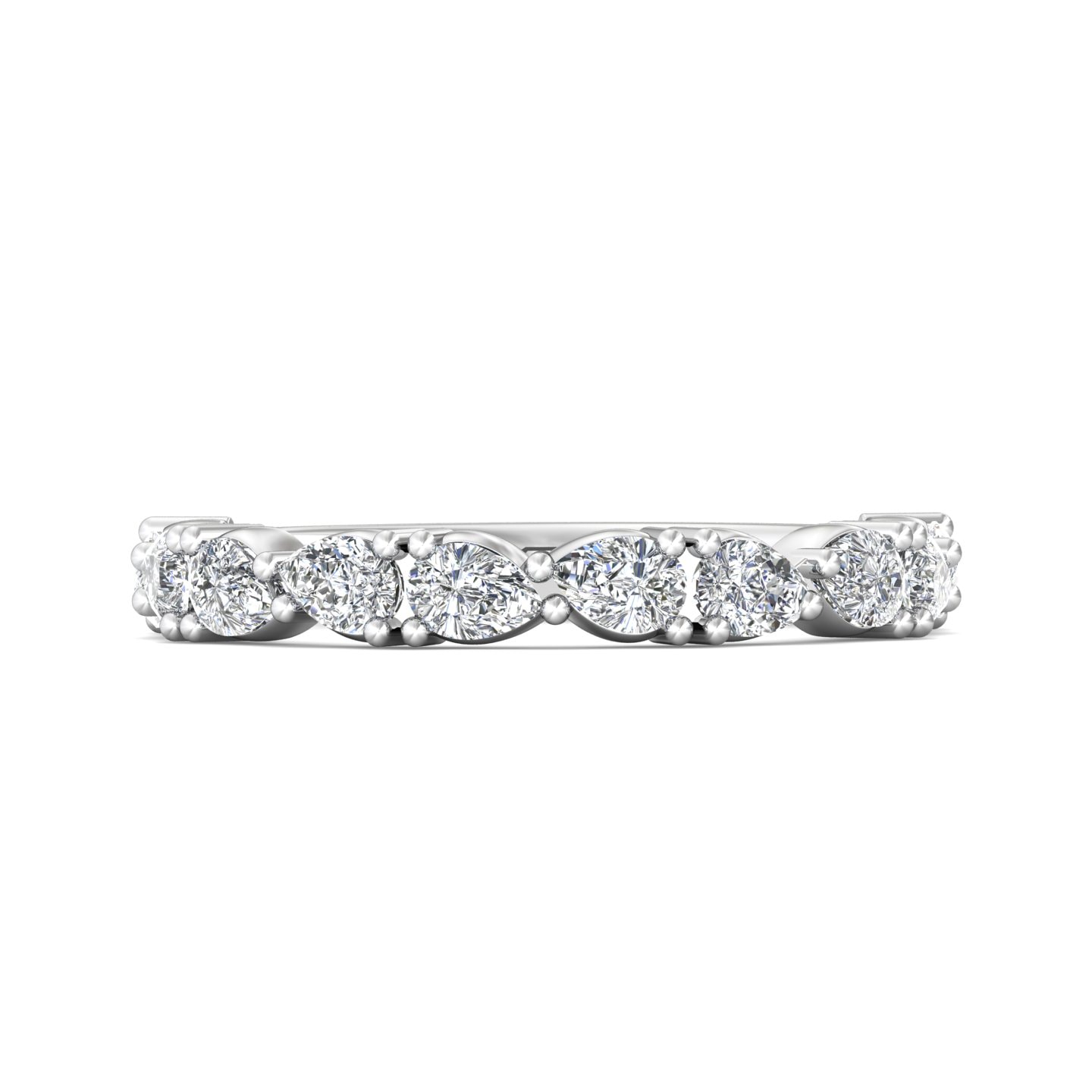 Channel/Shared Prong Wedding Band — style DWBSP19M