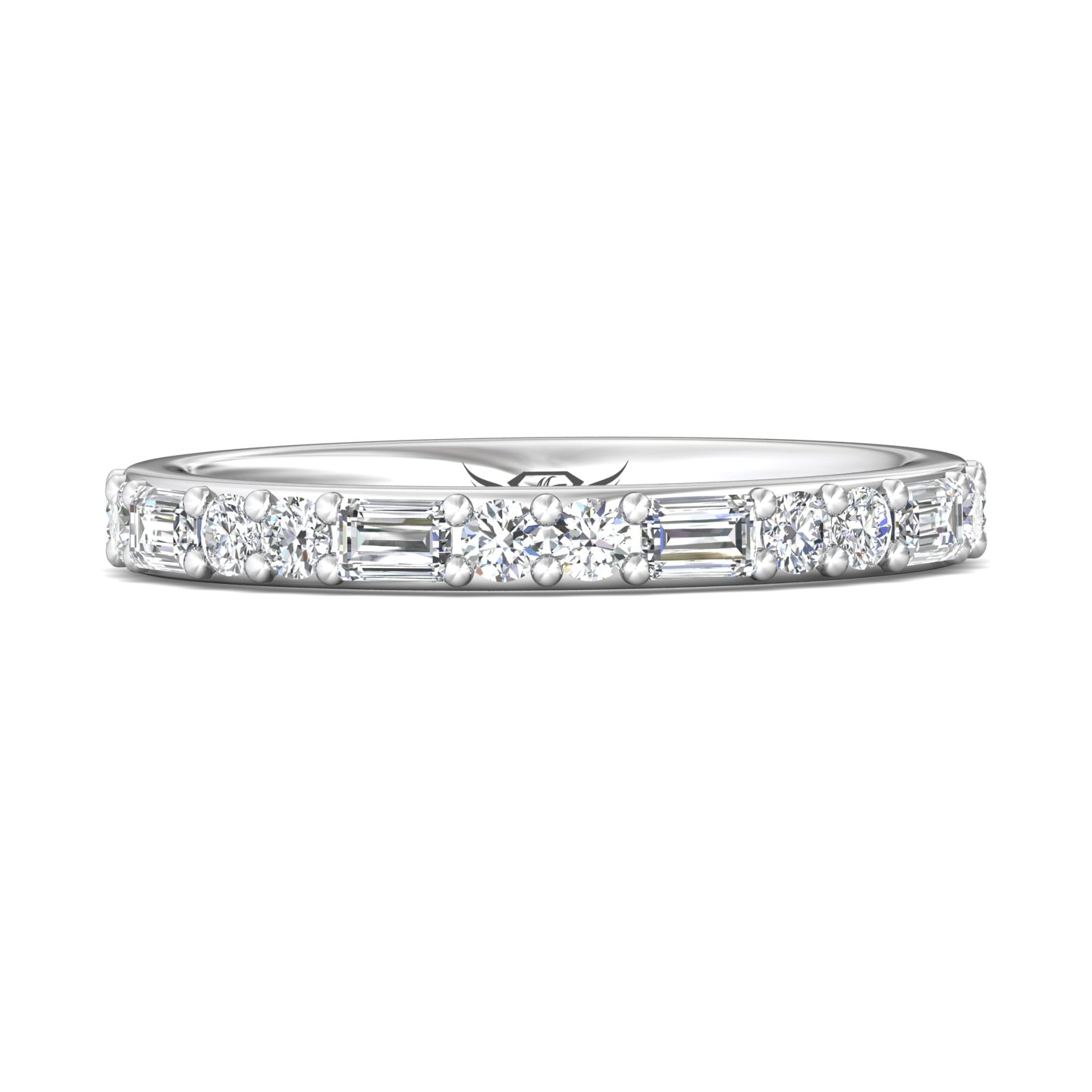 Channel/Shared Prong Wedding Band — style DWBSP22M