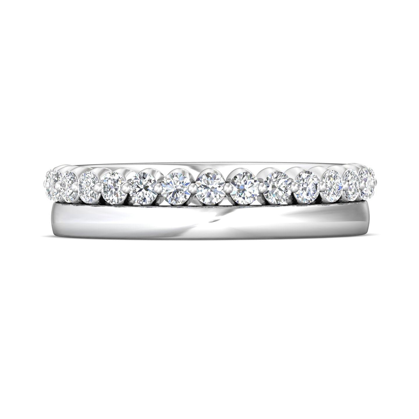 Channel/Shared Prong Wedding Band — style DWBSP25-.50
