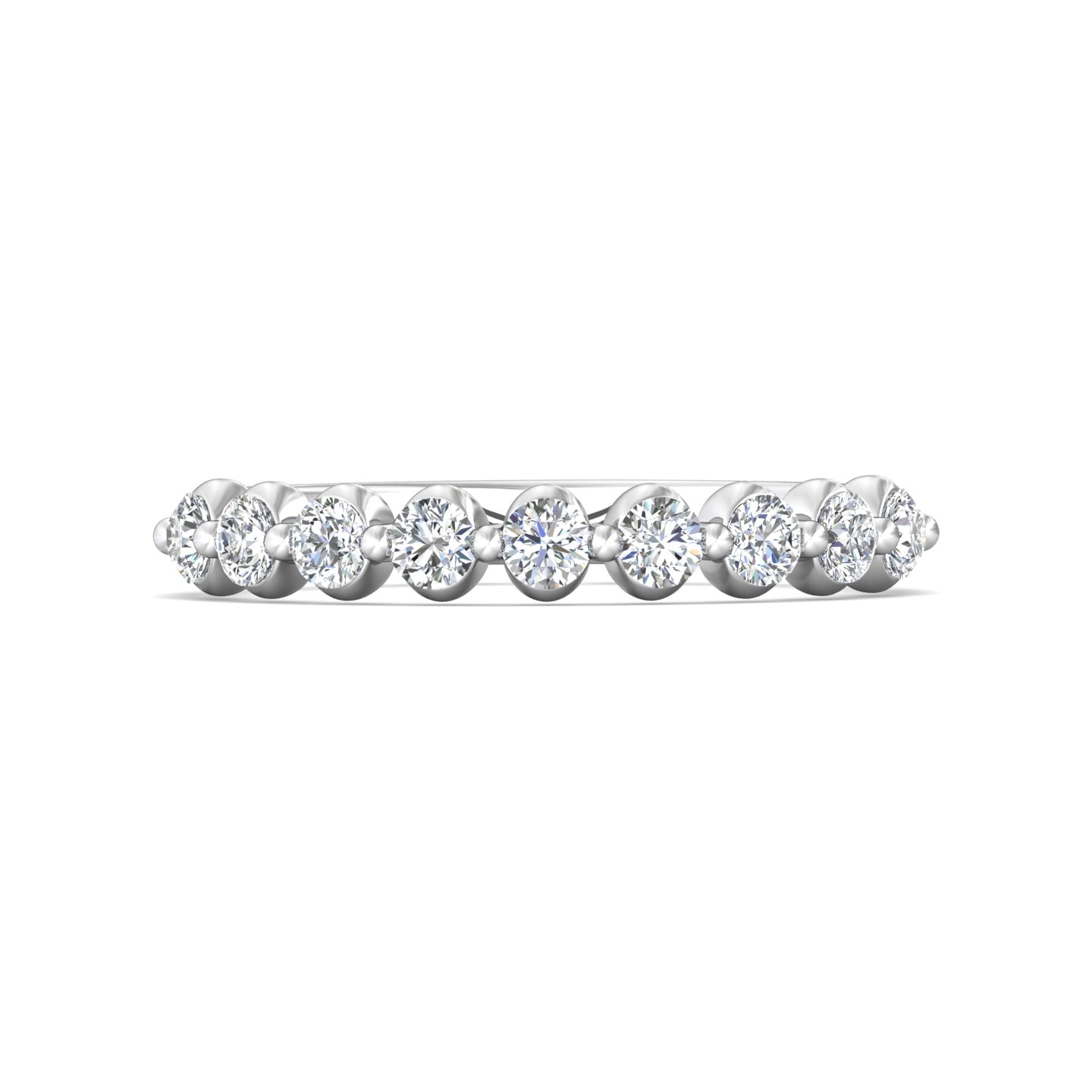 Channel/Shared Prong Wedding Band — style DWBSP9-9-.50