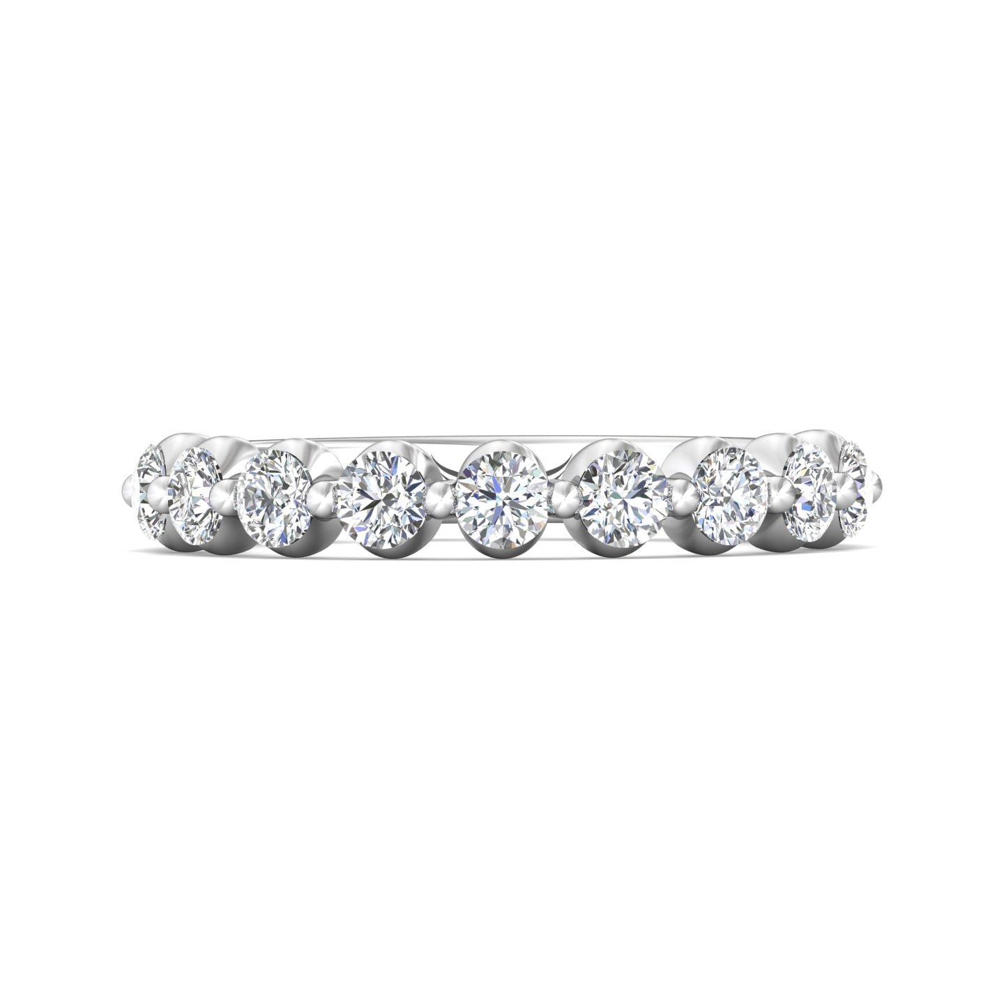 Channel/Shared Prong Wedding Band — style DWBSP9-9-.75