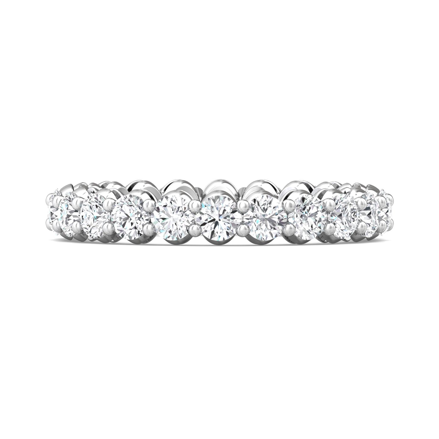 Channel/Shared Prong Wedding Band — style SPWBAFR2-22-2.20