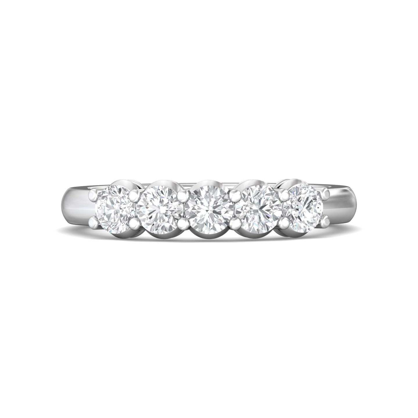 Channel/Shared Prong Wedding Band — style SPWBAR5-.75