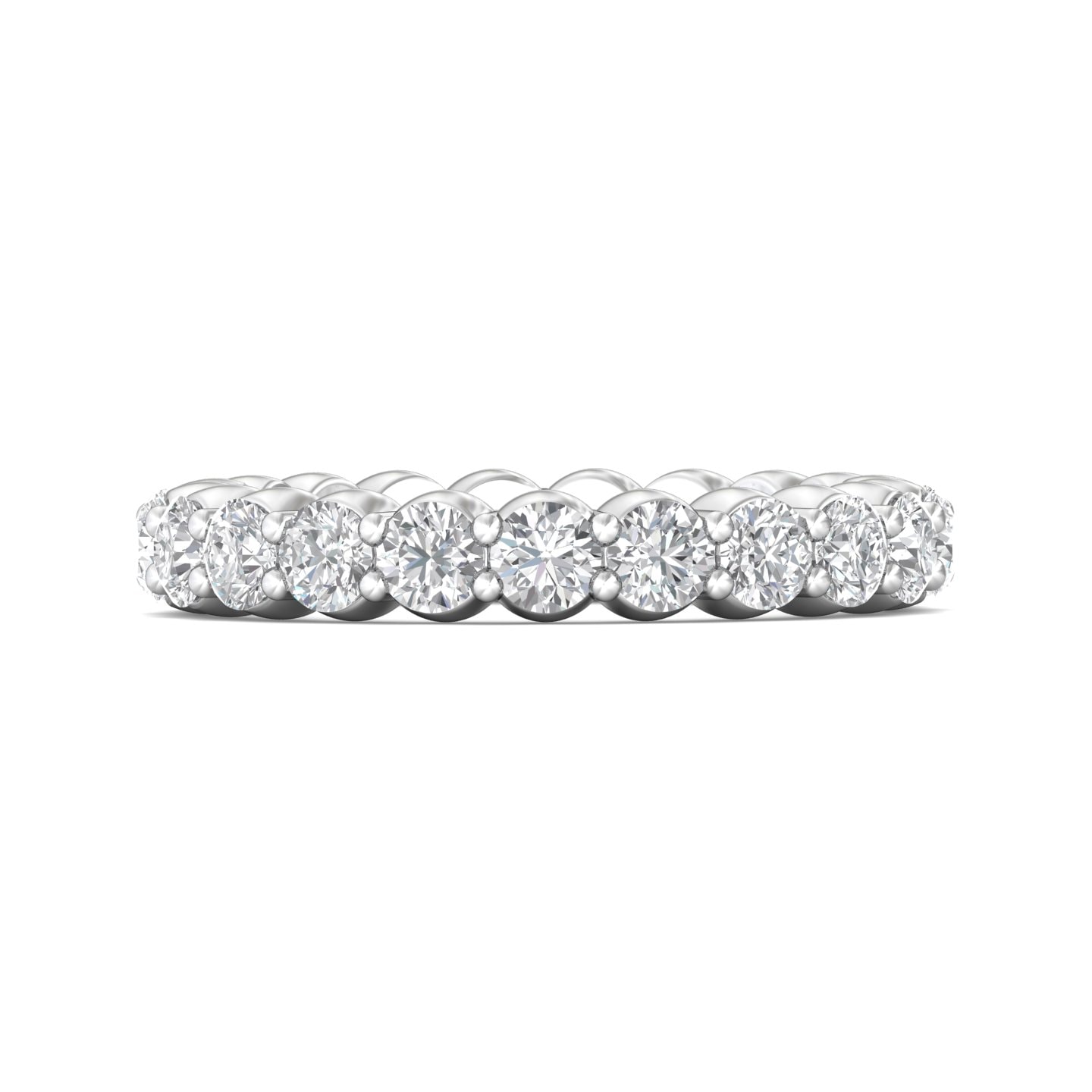 Channel/Shared Prong Wedding Band — style SPWBFR-22-2.20