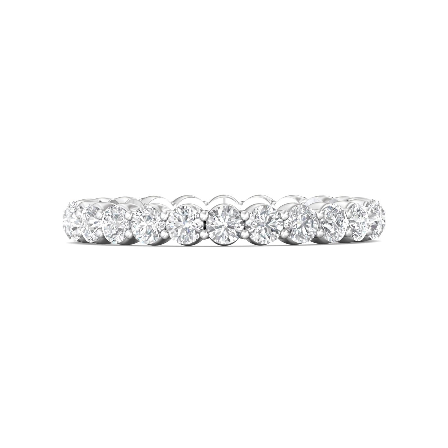 Channel/Shared Prong Wedding Band — style SPWBFR-24-1.55