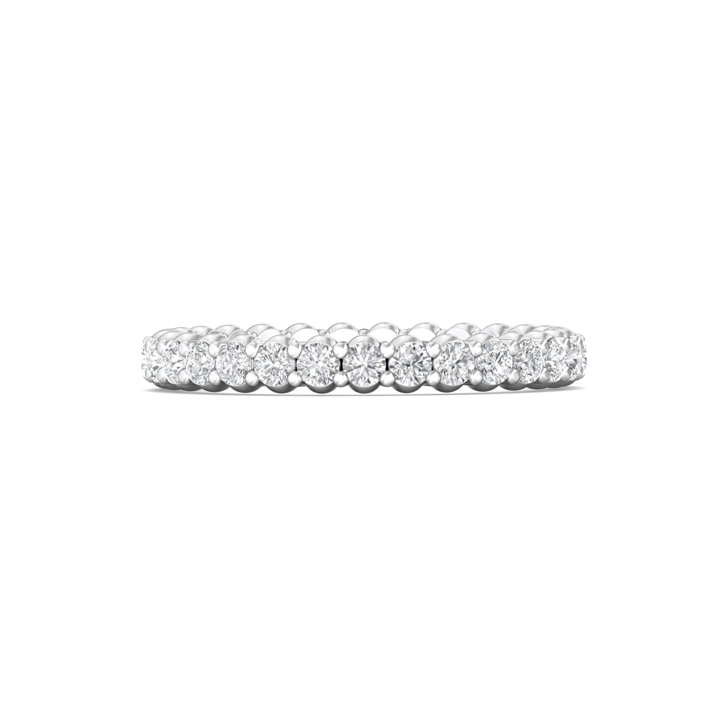 Channel/Shared Prong Wedding Band — style SPWBFR-32-.75