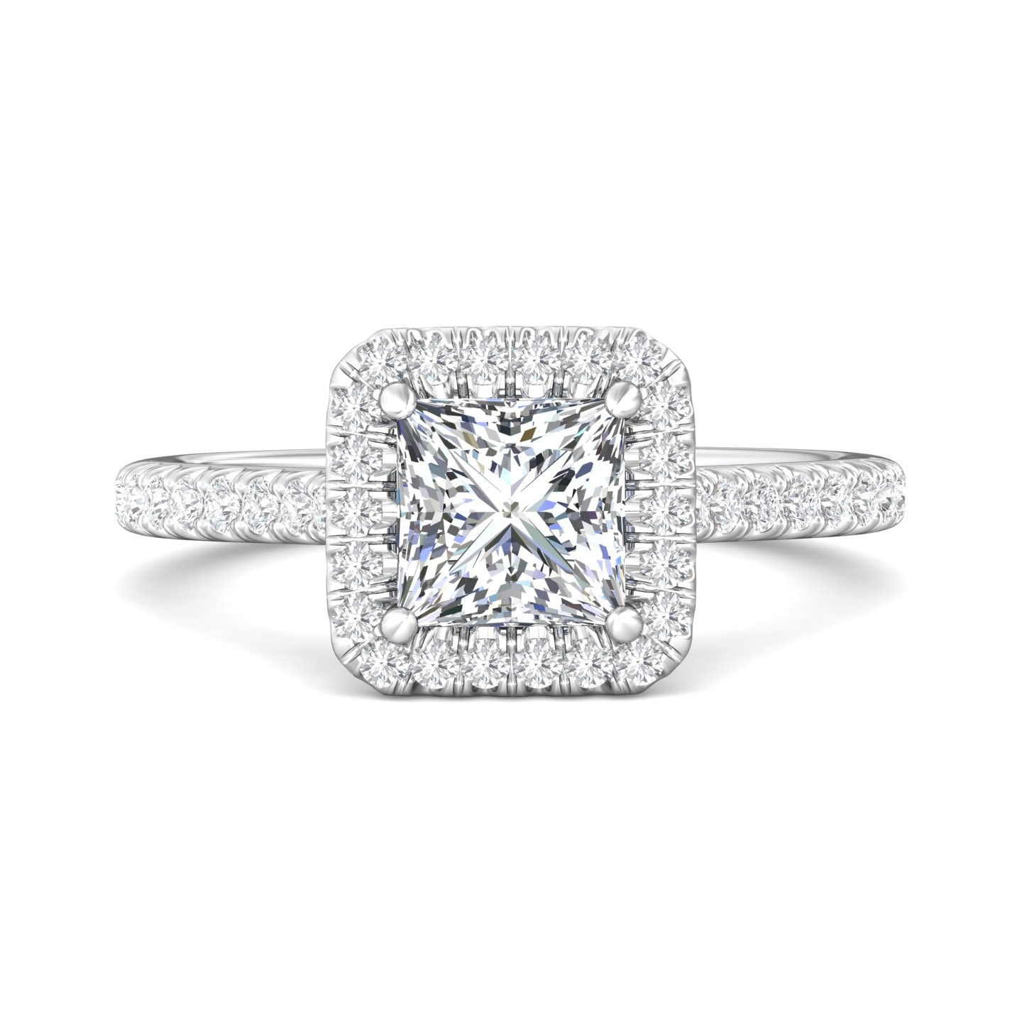 Micropave Halo Engagement Ring — style VM03