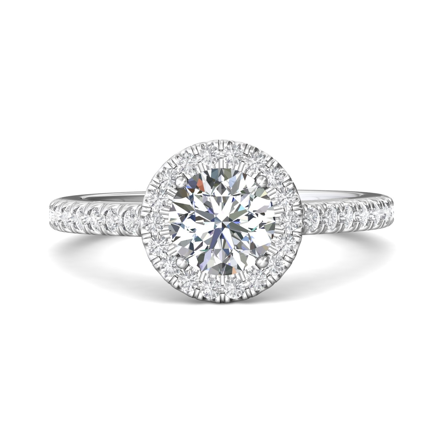 Micropave Halo Engagement Ring — style VS08