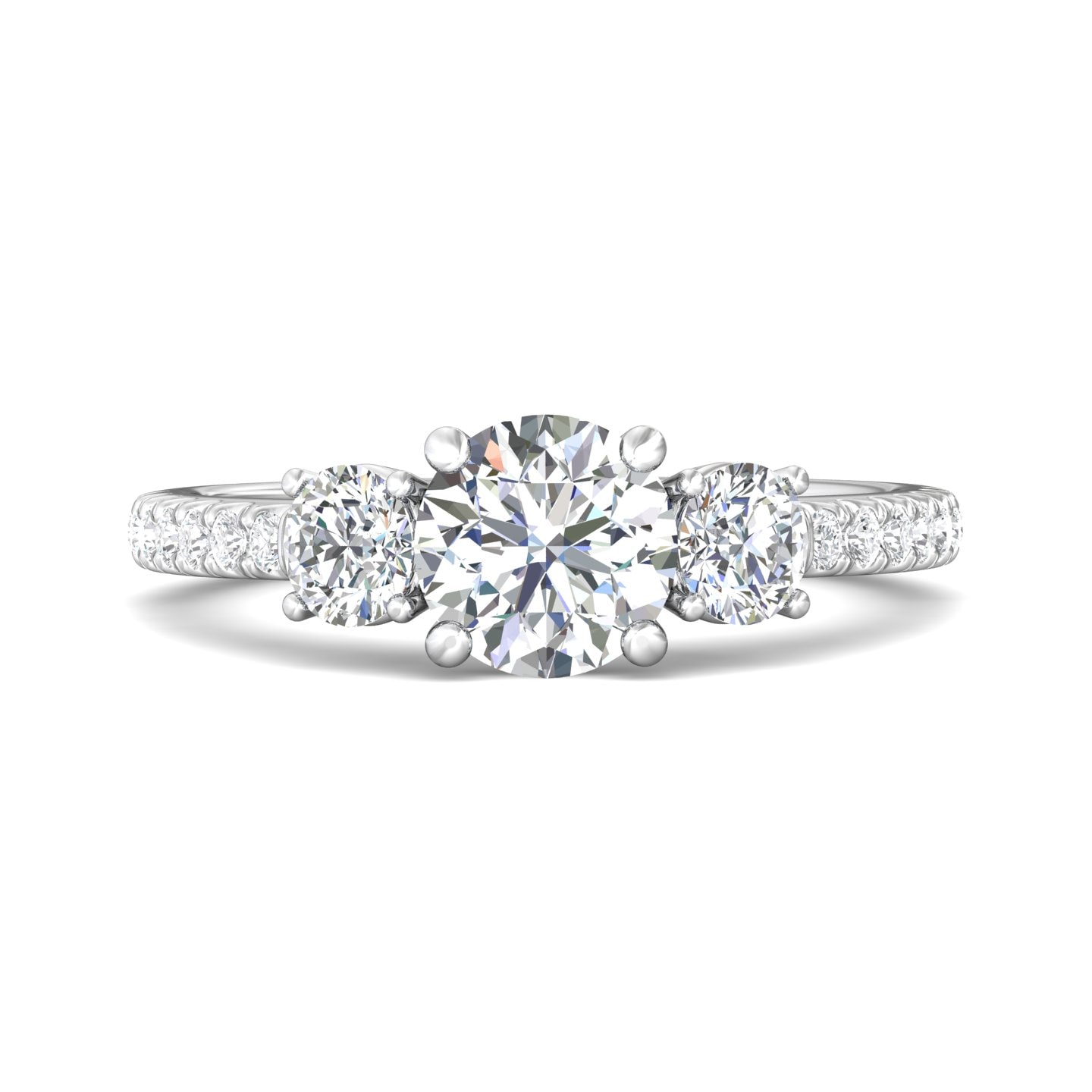 Three Stone Engagement Ring — style VT06