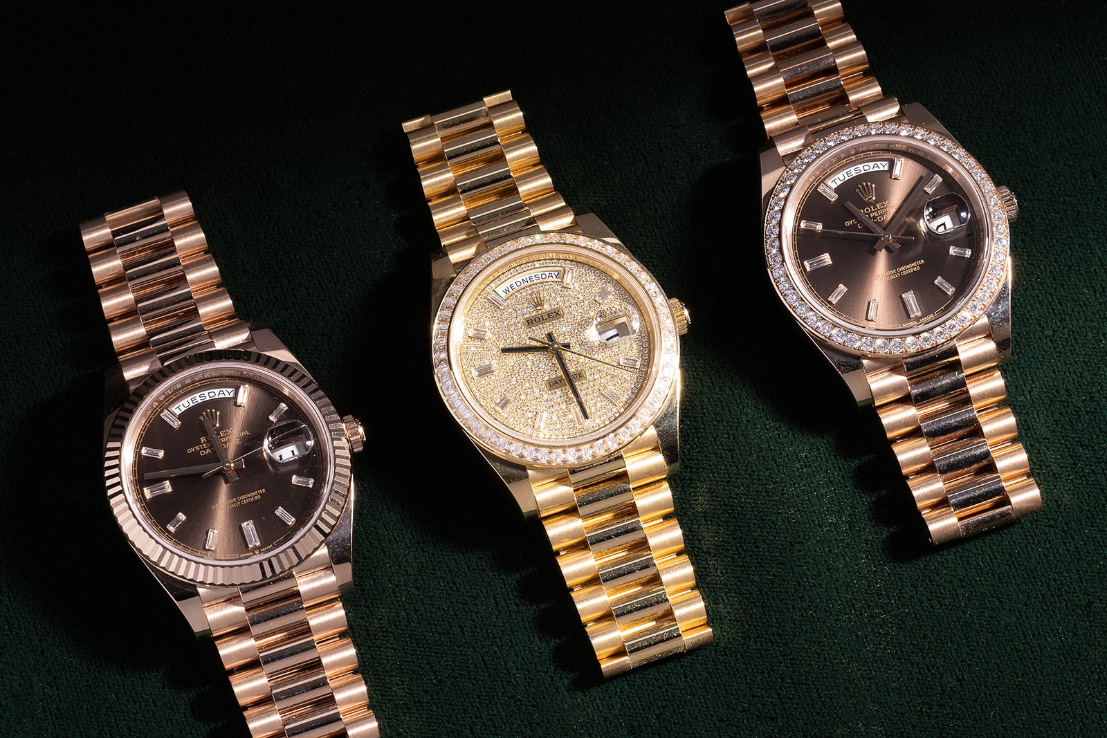 Three luxury Rolex watches from the Giganti Watches collection