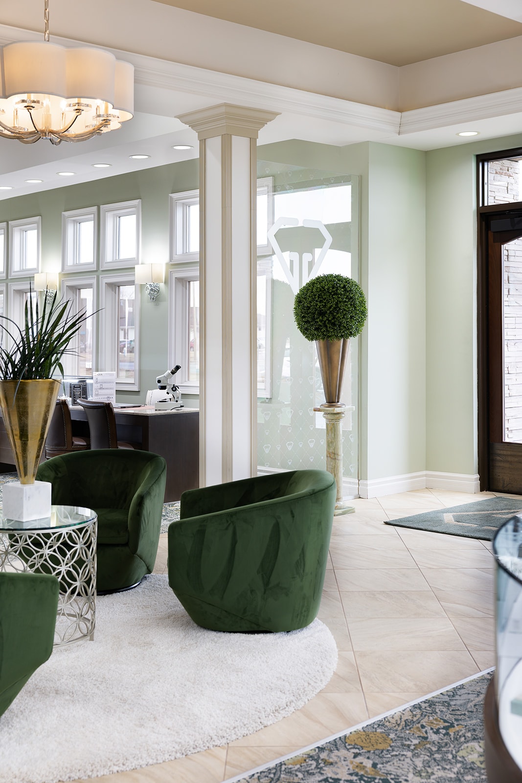 Jeweler’s bench in the Giganti & Giganti showroom