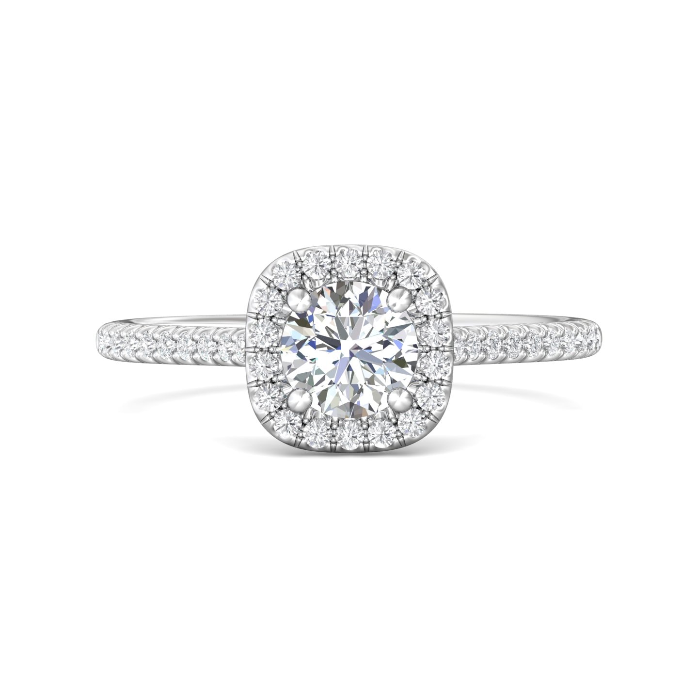 Micropave Halo Engagement Ring — style CM04XS