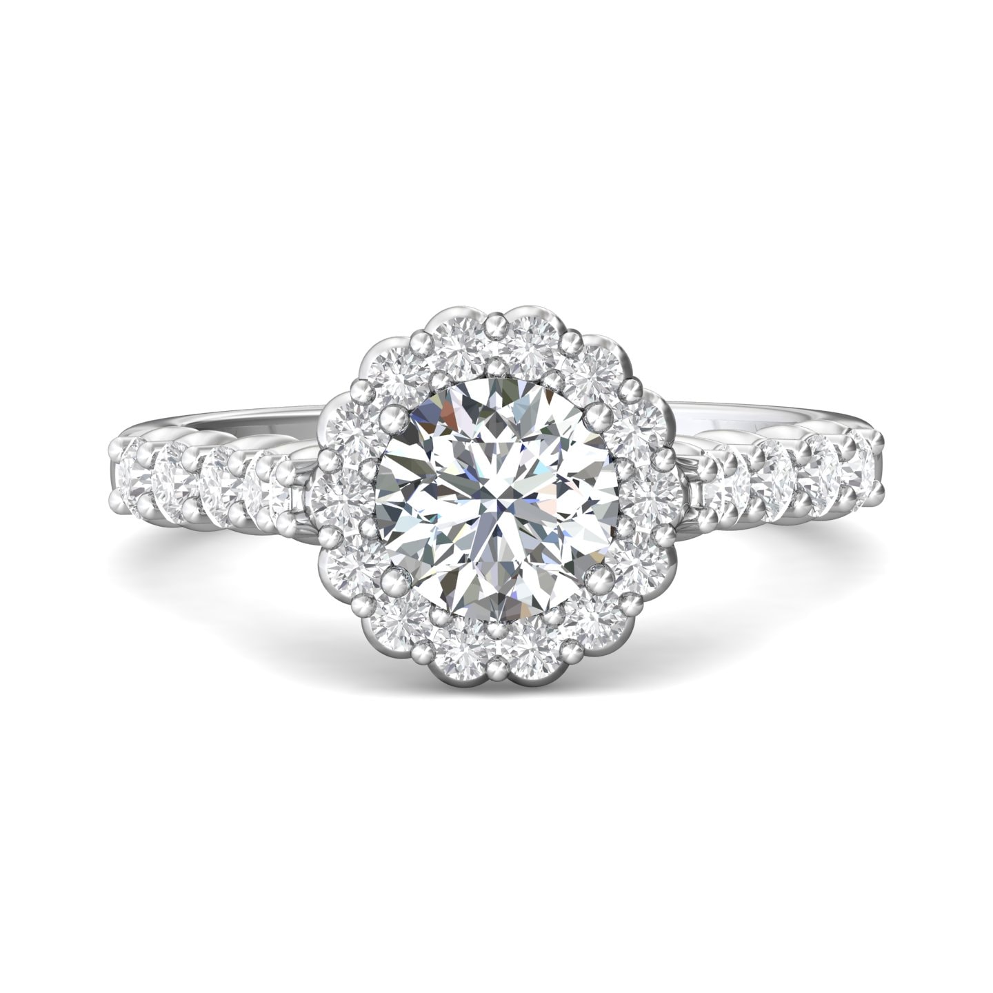 Channel/Shared Prong Engagement Ring — style CSP04XS