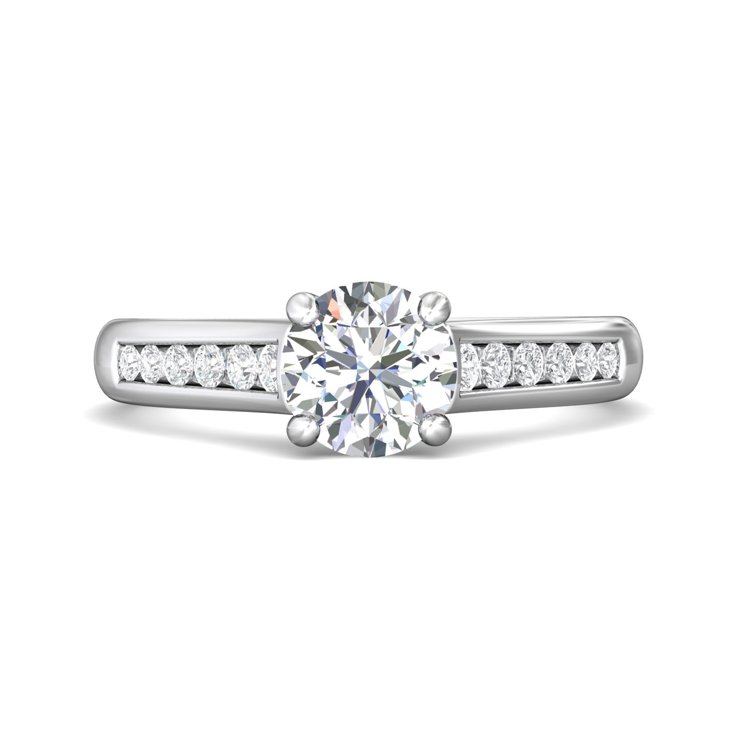Channel/Shared Prong Engagement Ring — style CTC01