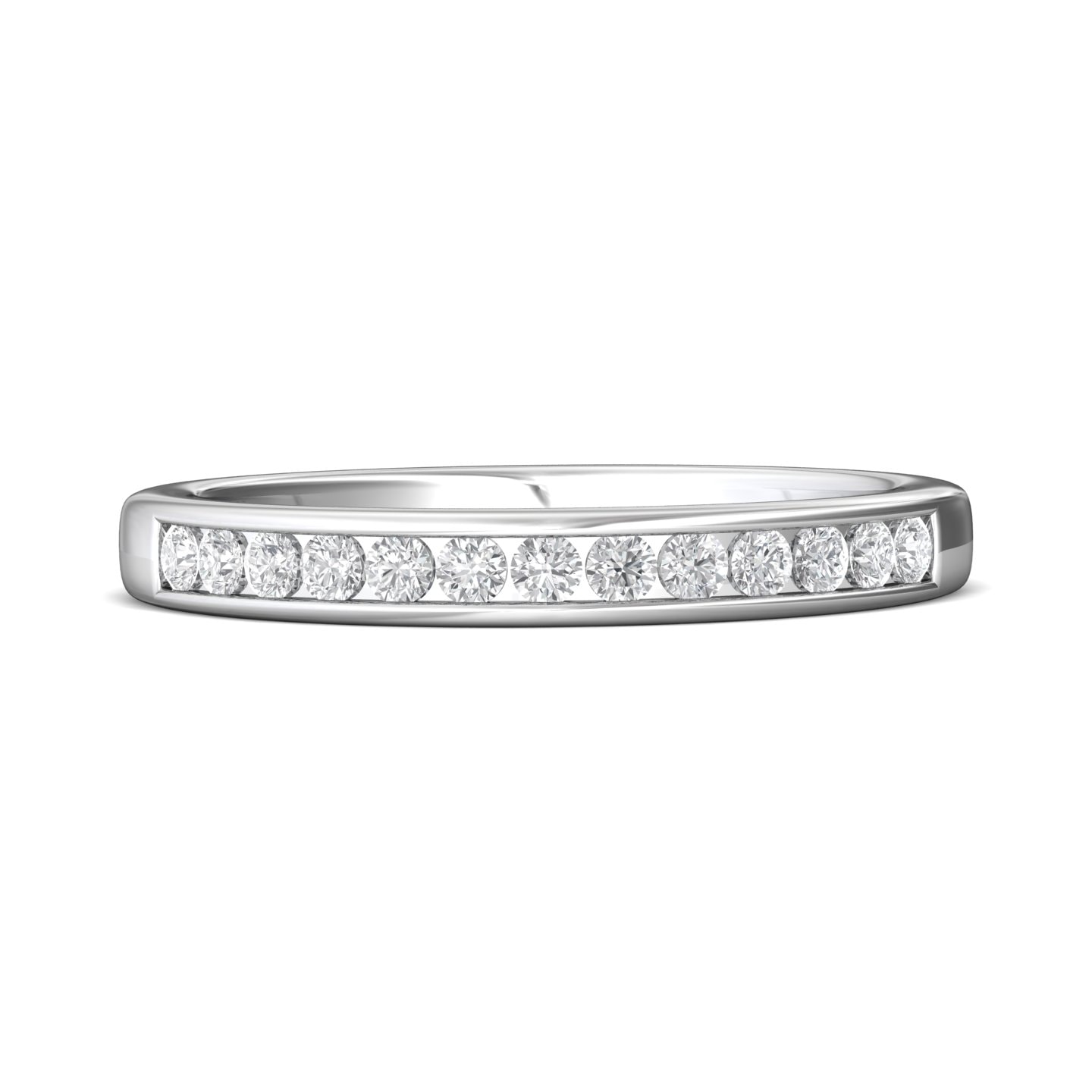 Channel/Shared Prong Wedding Band — style CTC01WB