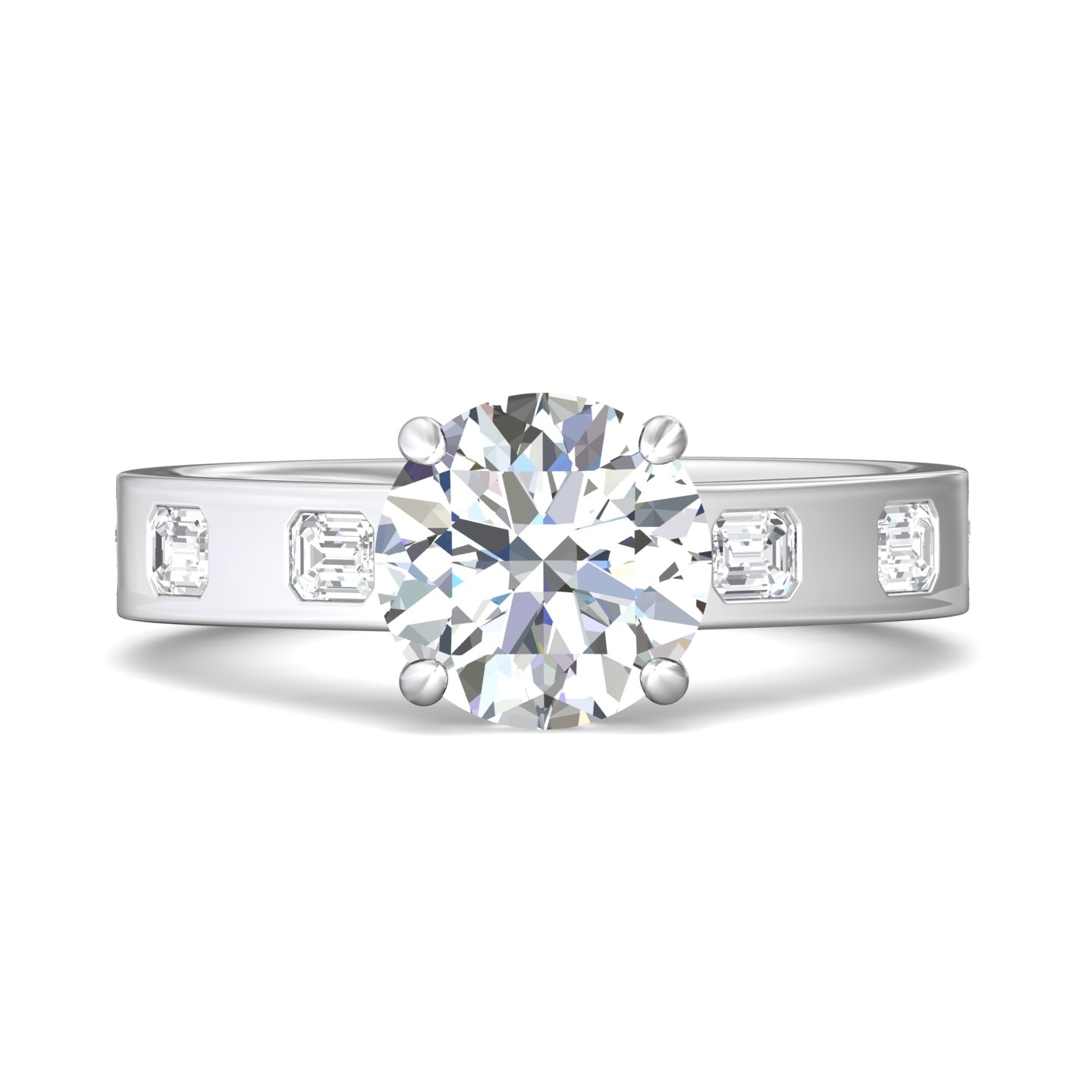 Channel/Shared Prong Engagement Ring — style DERC06SECR