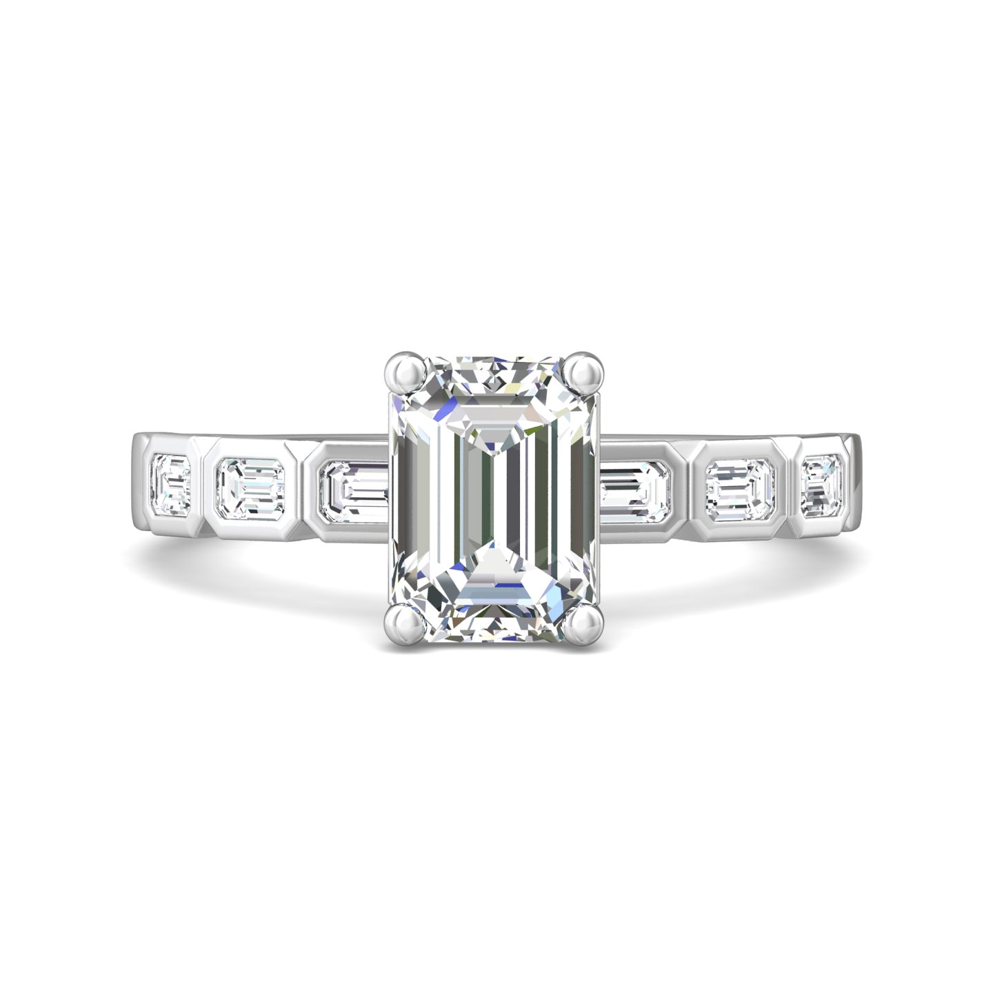 Channel/Shared Prong Engagement Ring — style DERC14XS
