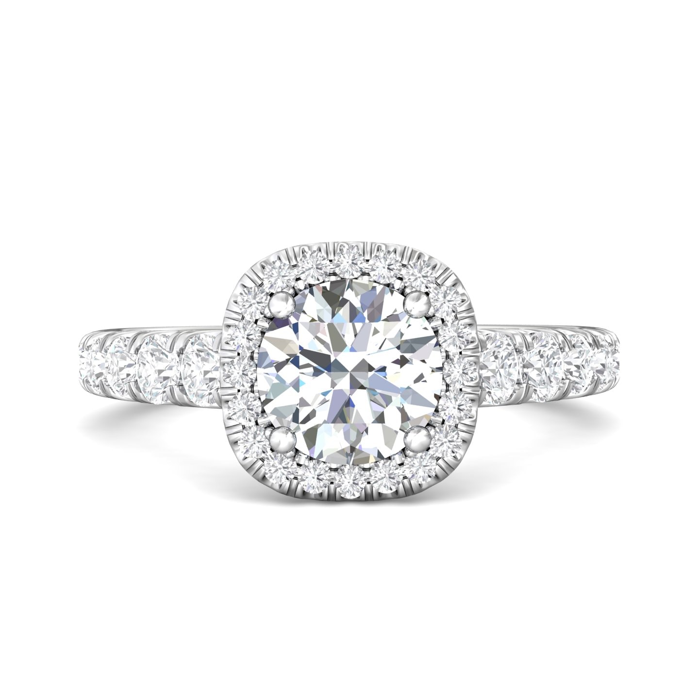 Micropave Halo Engagement Ring — style DERMH34S