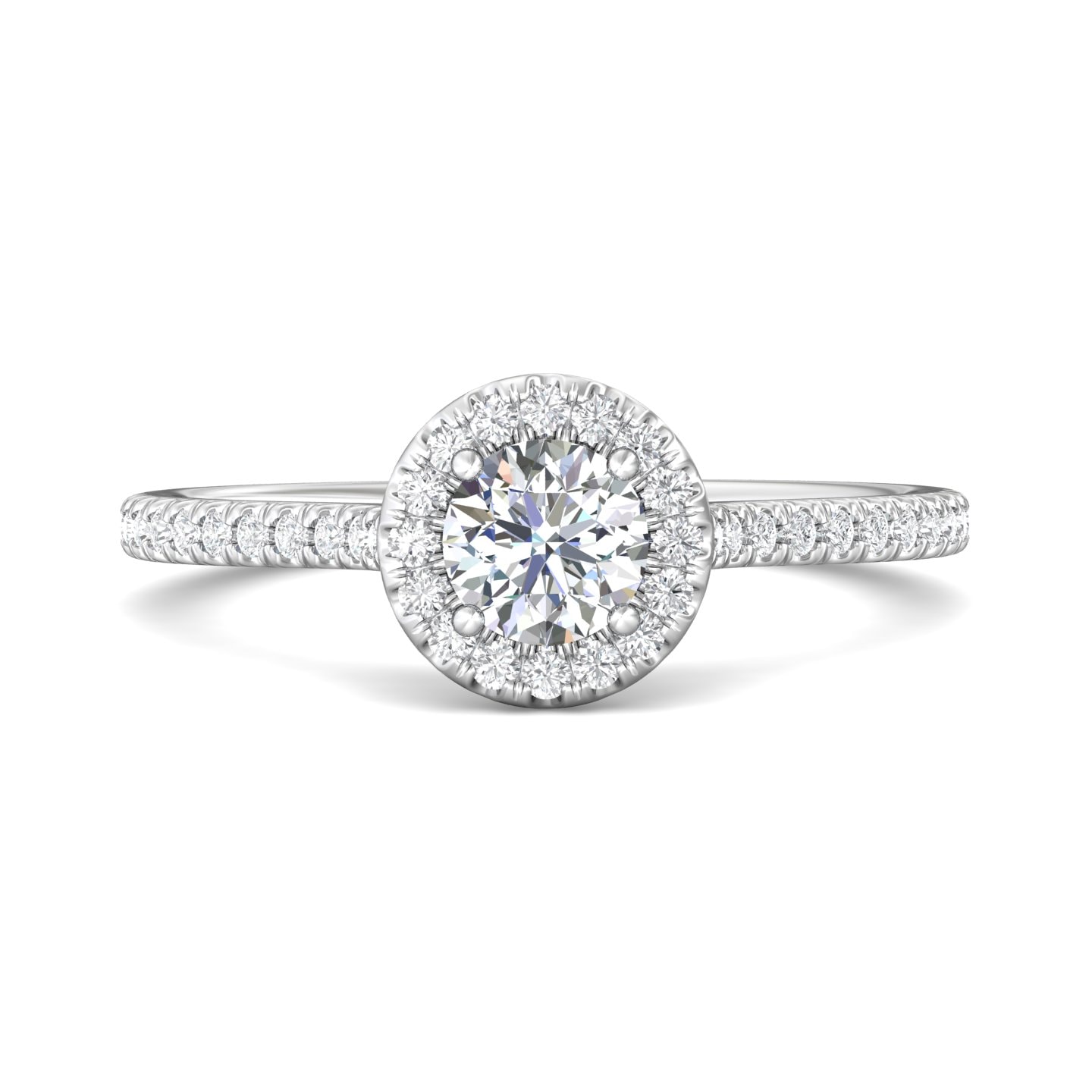 Micropave Halo Engagement Ring — style DERMH4XXS
