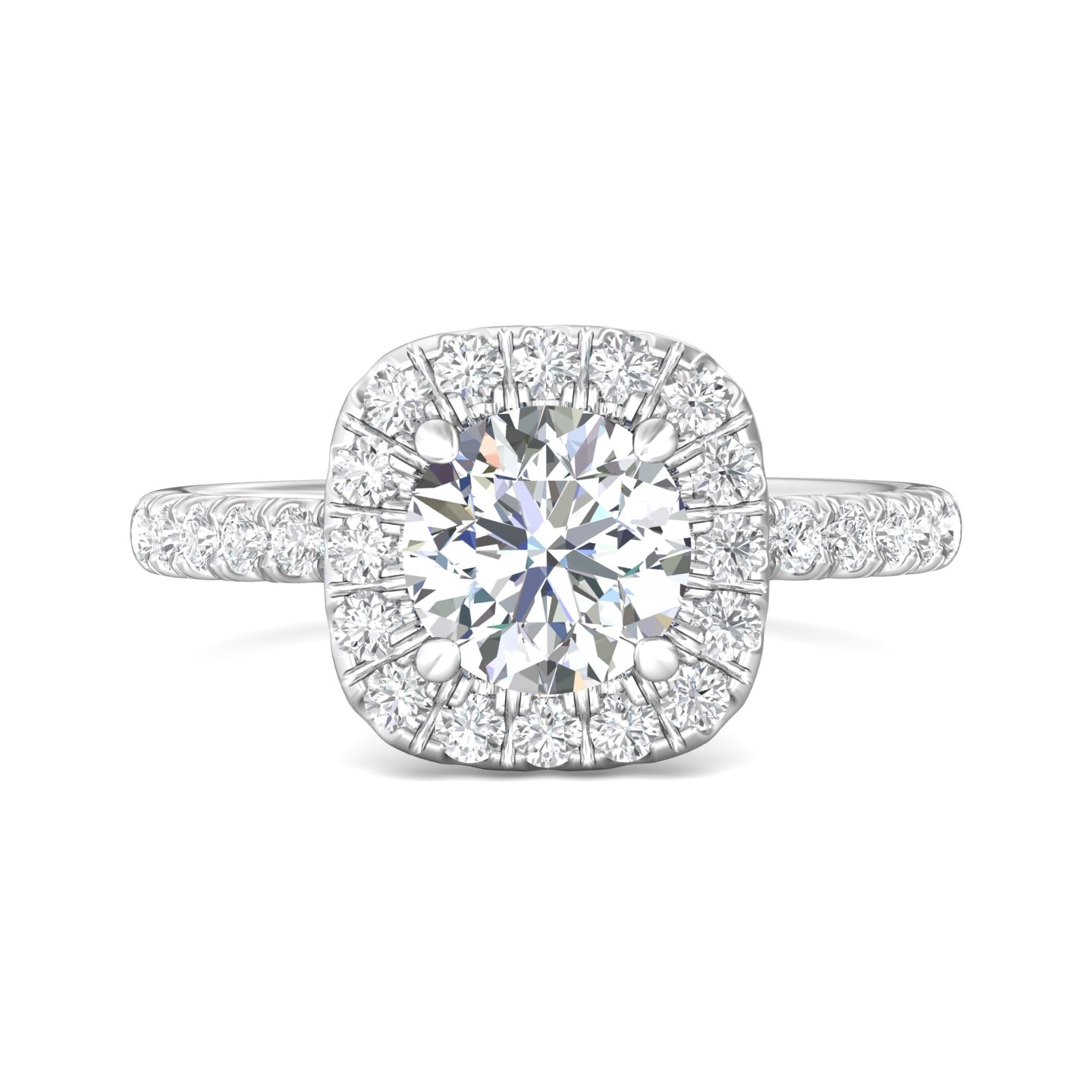 Micropave Halo Engagement Ring — style DERMH59S