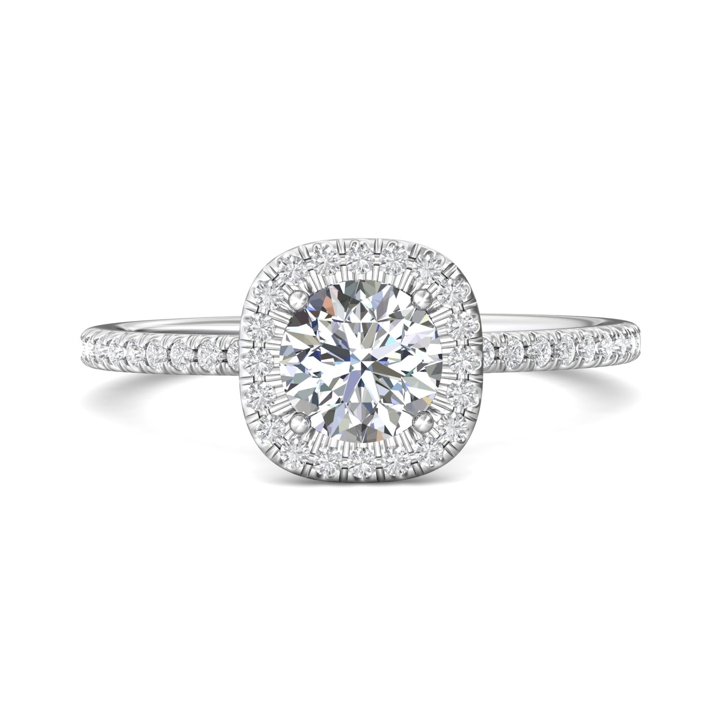Micropave Halo Engagement Ring — style DERMH59XXSR