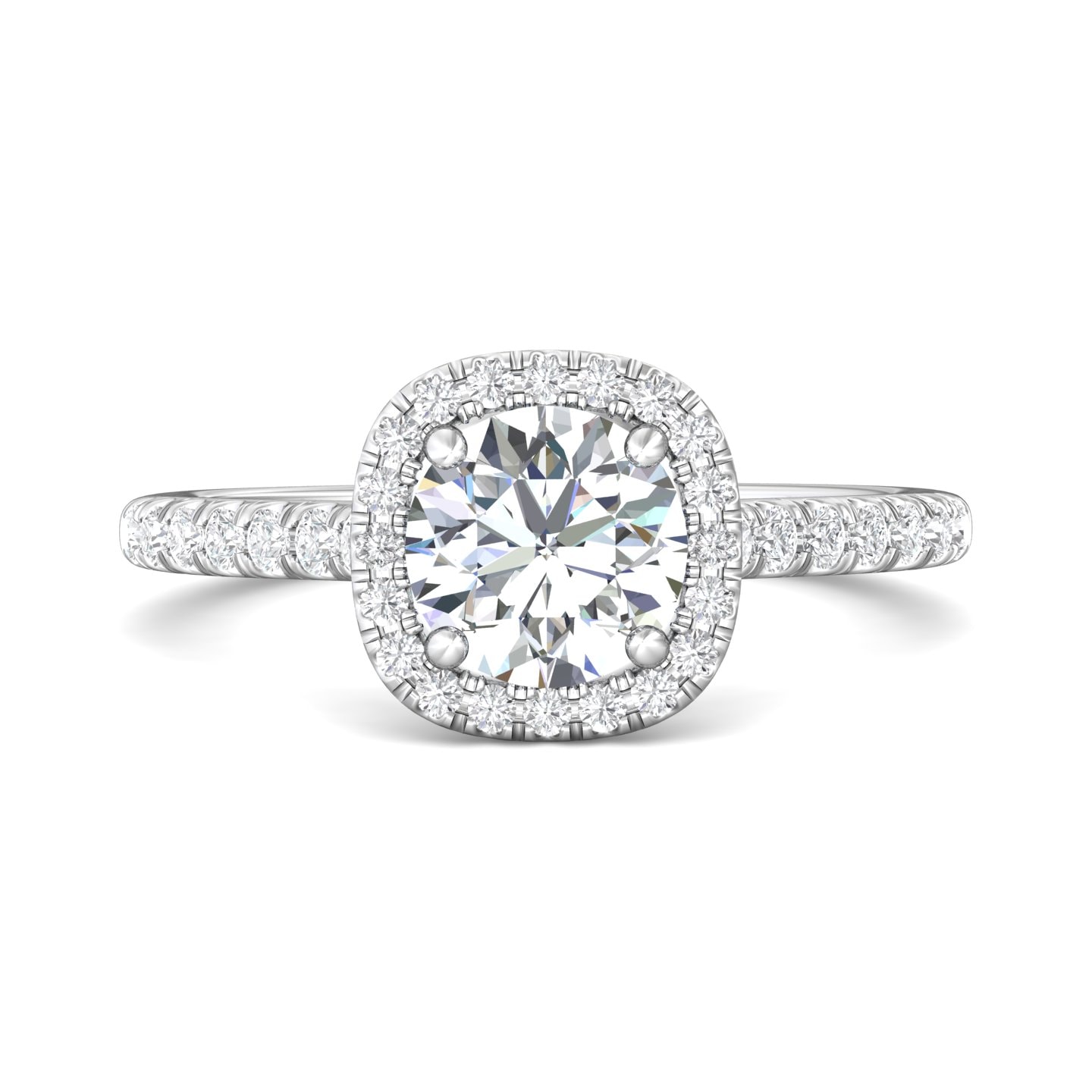 Micropave Halo Engagement Ring — style DERMH7