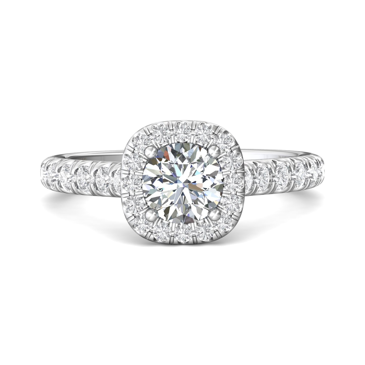 Micropave Halo Engagement Ring — style DERMH7SR