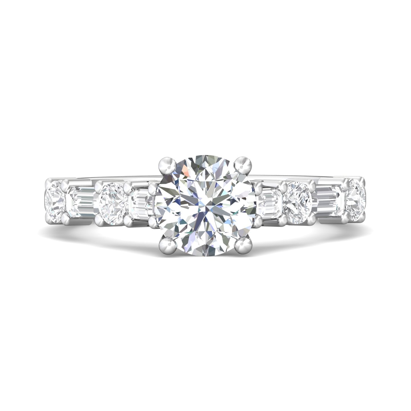 Channel/Shared Prong Engagement Ring — style DERSP08