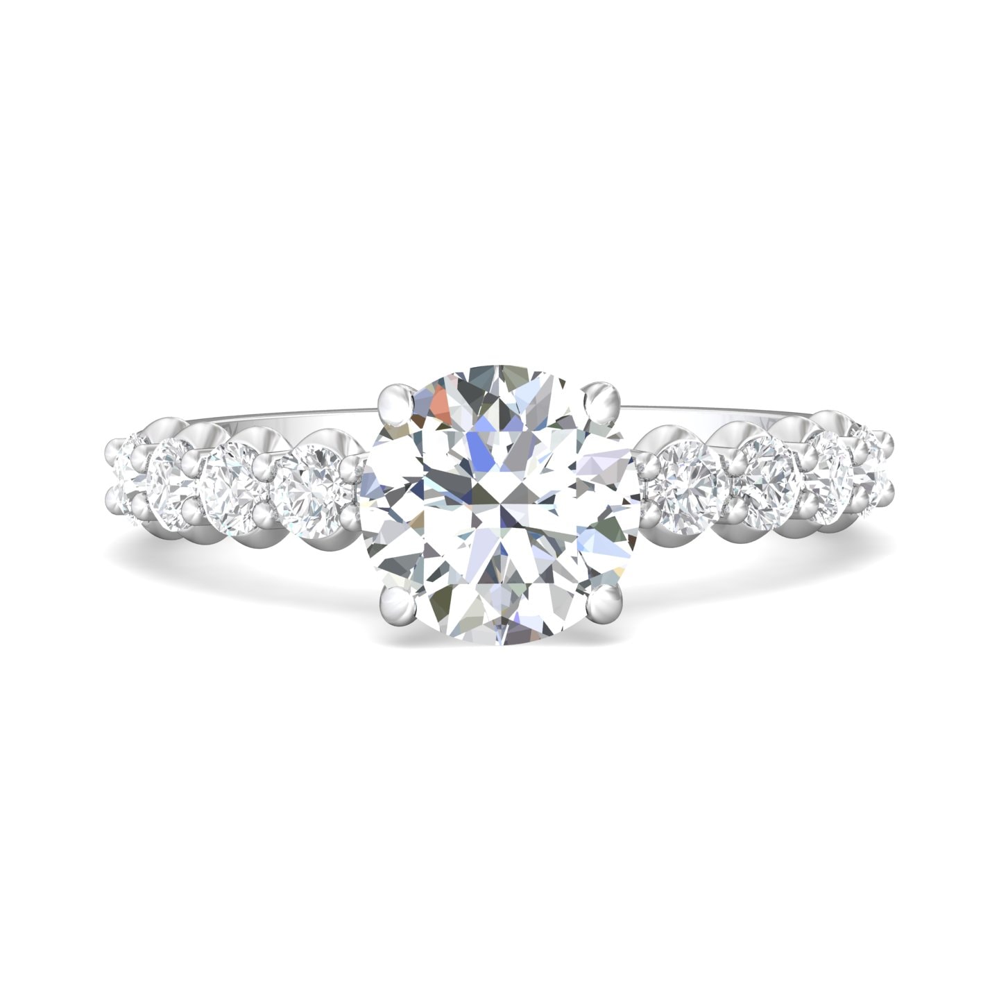 Channel/Shared Prong Engagement Ring — style DERSP3-.75