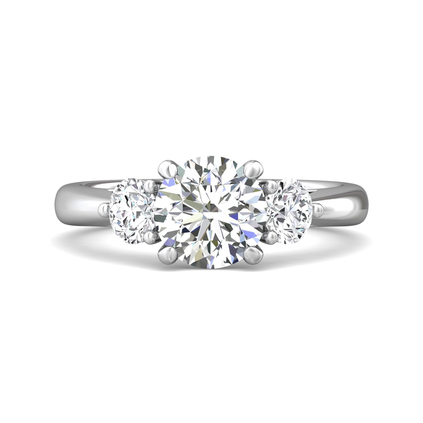 Three Stone Engagement Ring — style DERT02M