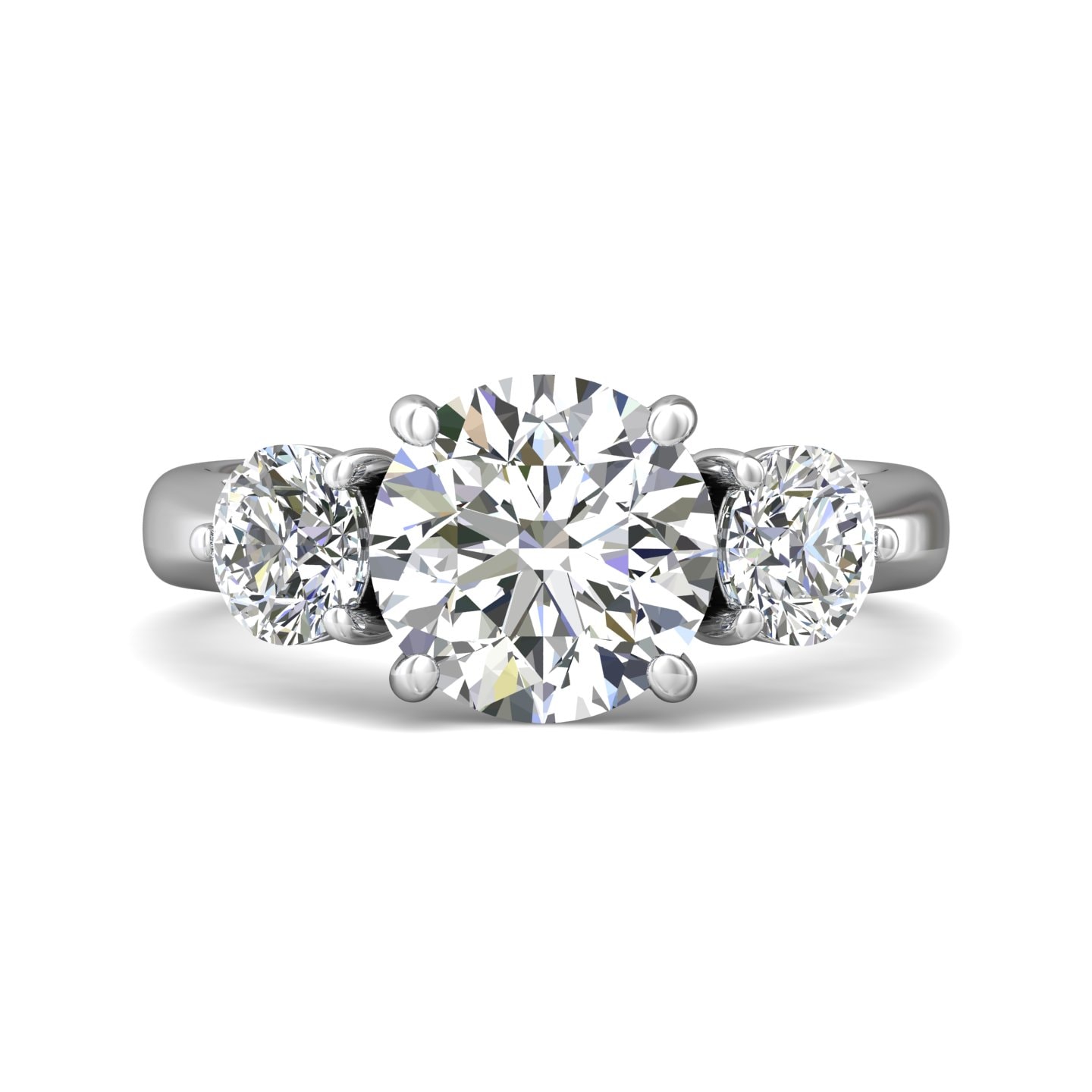 Three Stone Engagement Ring — style DERT02XL