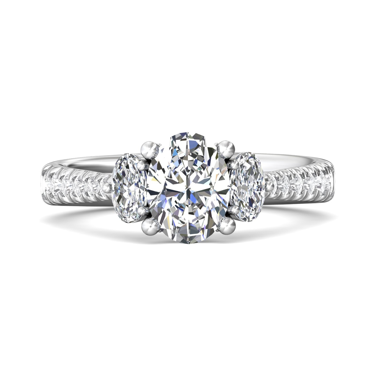 Three Stone Engagement Ring — style DERT04MROV