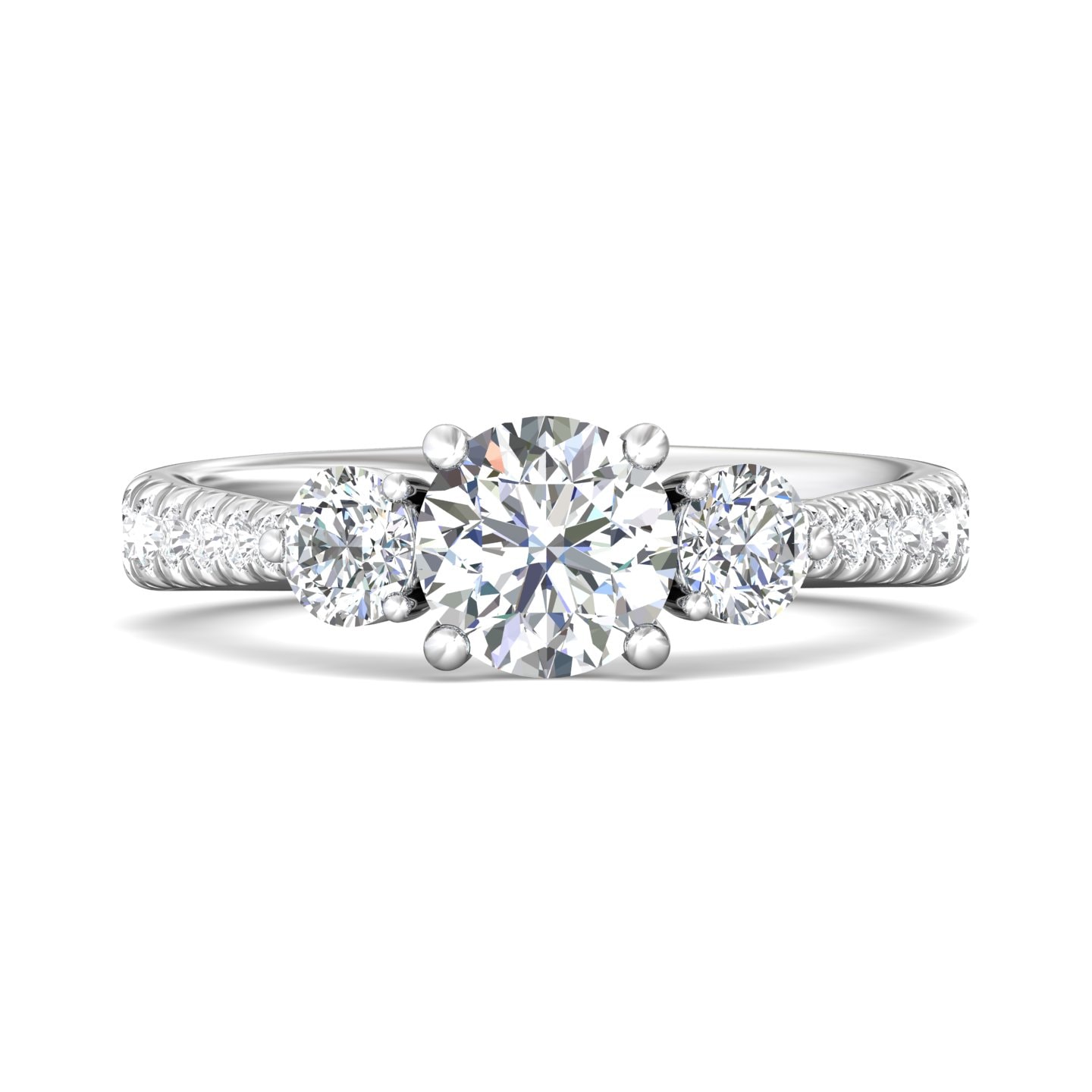 Three Stone Engagement Ring — style DERT04SR