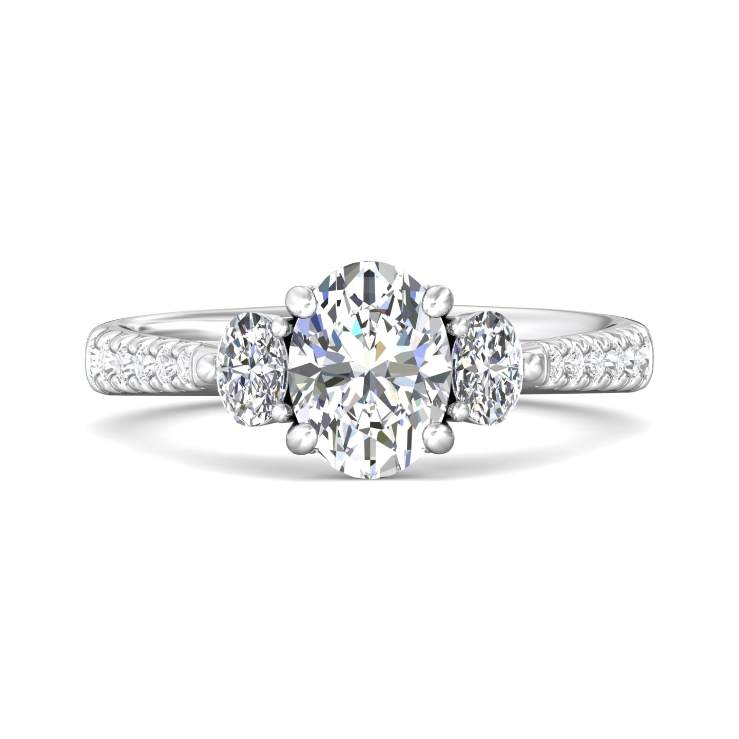 Three Stone Engagement Ring — style DERT04XSOVR