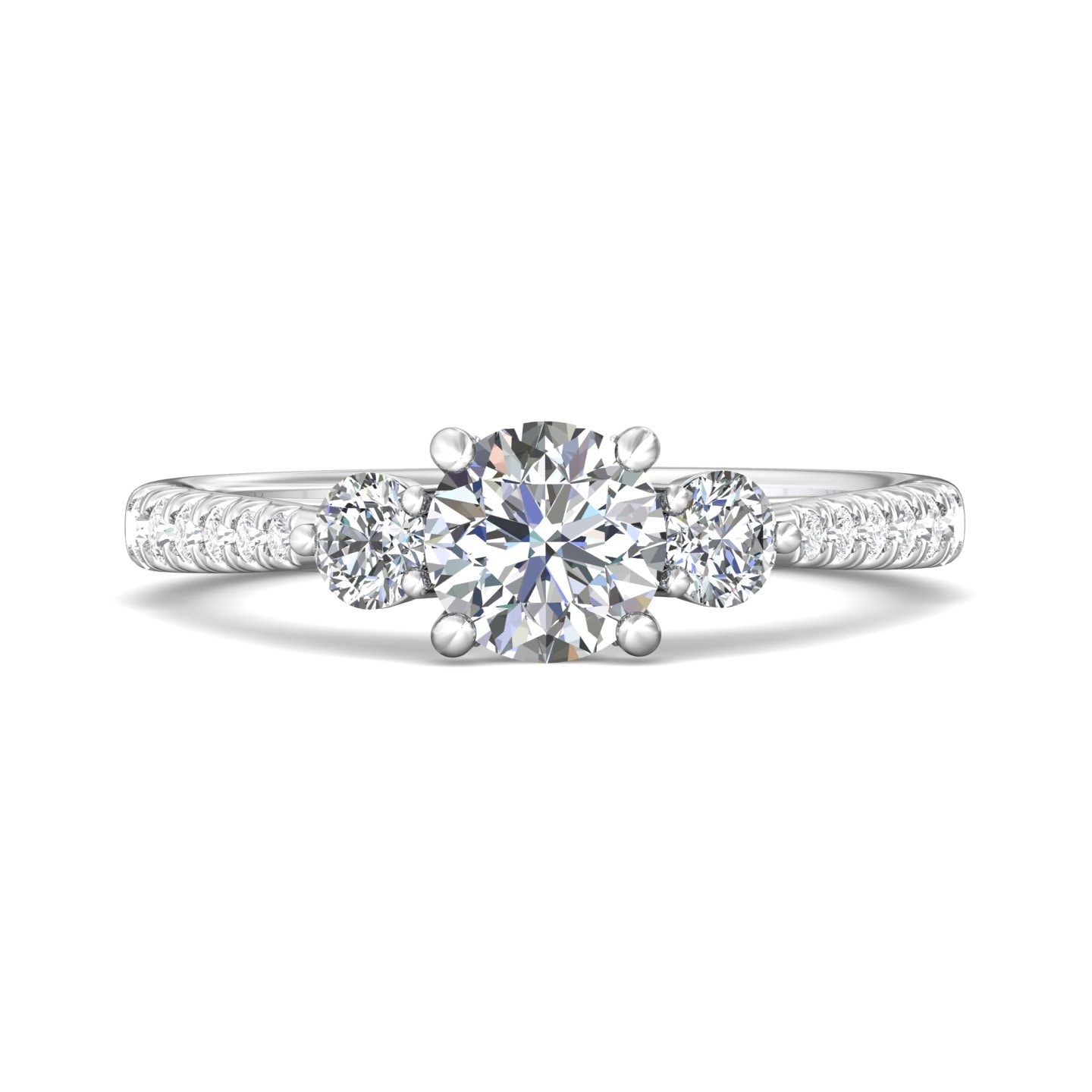 Three Stone Engagement Ring — style DERT04XSR