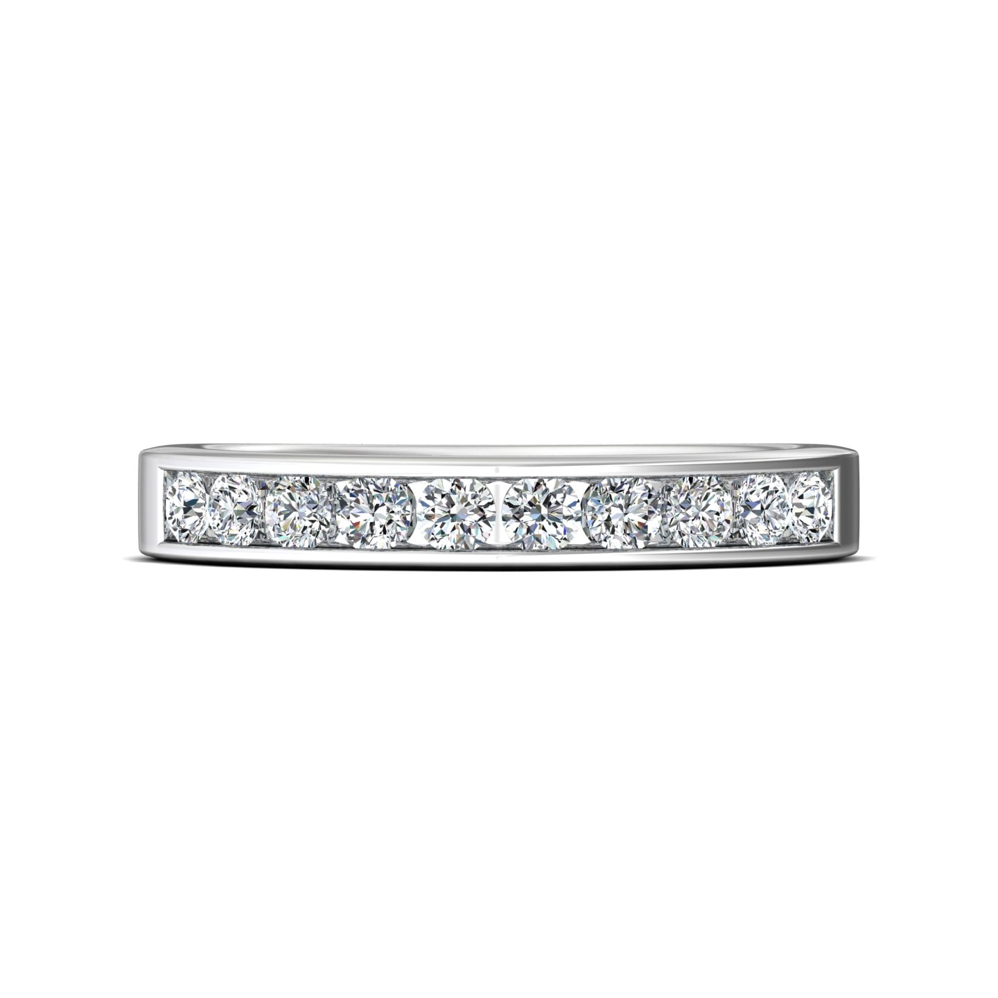 Channel/Shared Prong Wedding Band — style DWBC1-.75