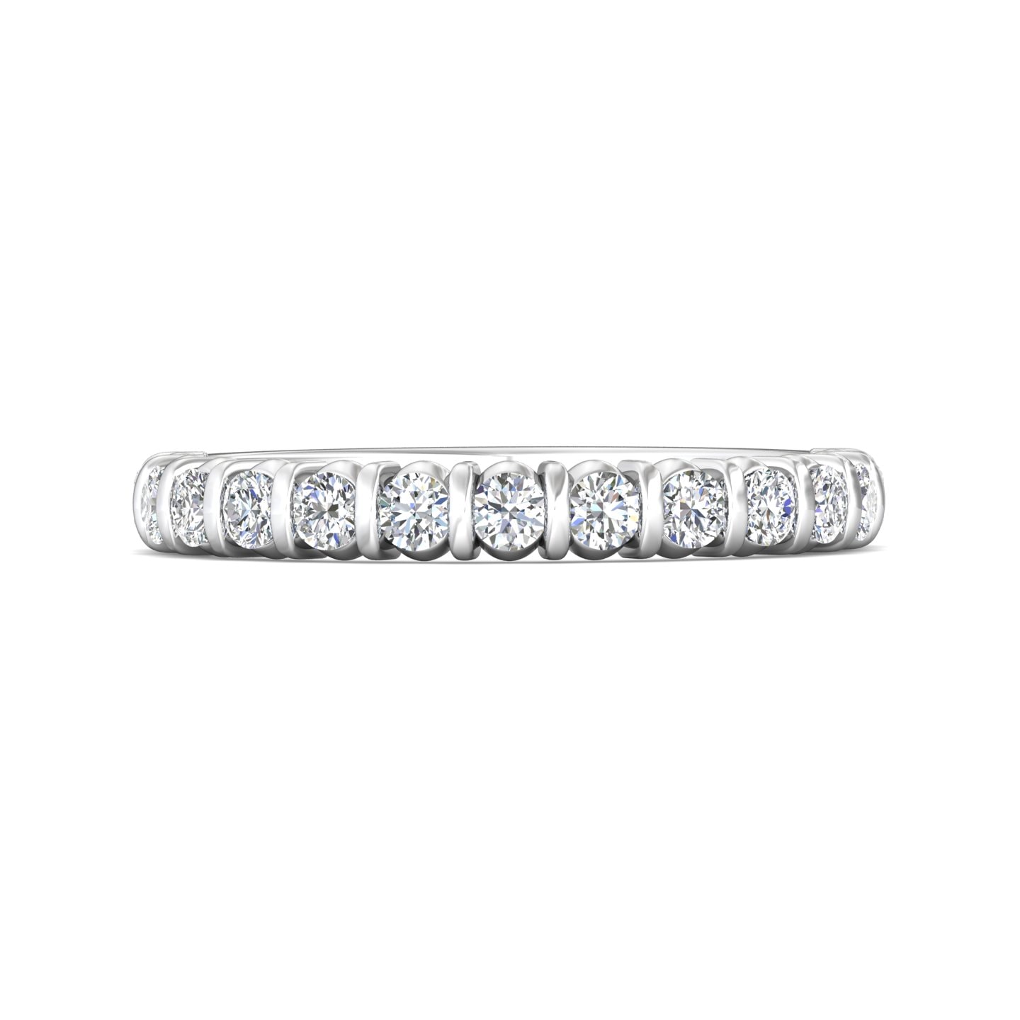 Channel/Shared Prong Wedding Band — style DWBC8-.50