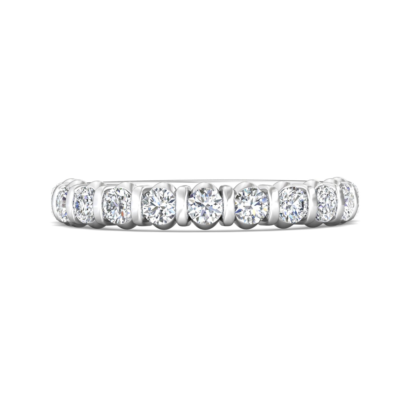 Channel/Shared Prong Wedding Band — style DWBC8-.75