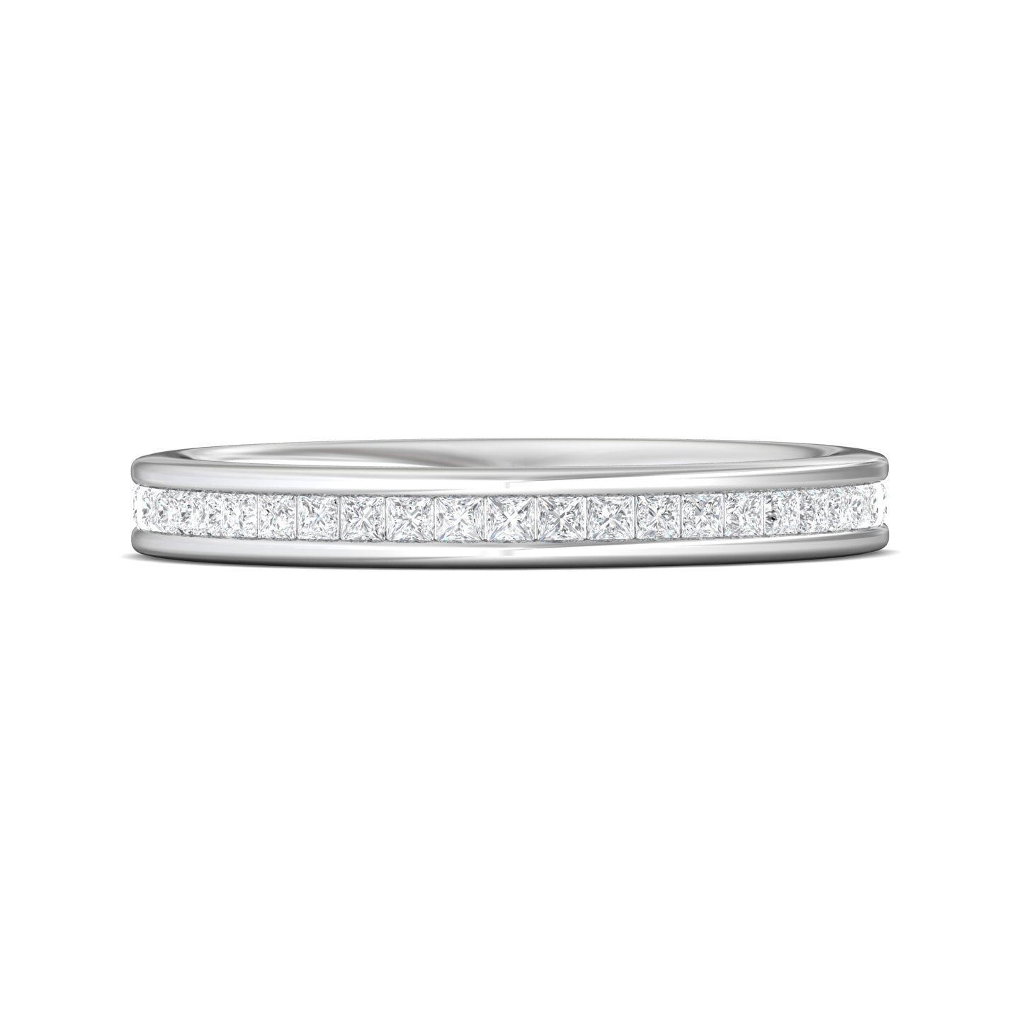 Channel/Shared Prong Wedding Band — style DWBFCPC1-.75