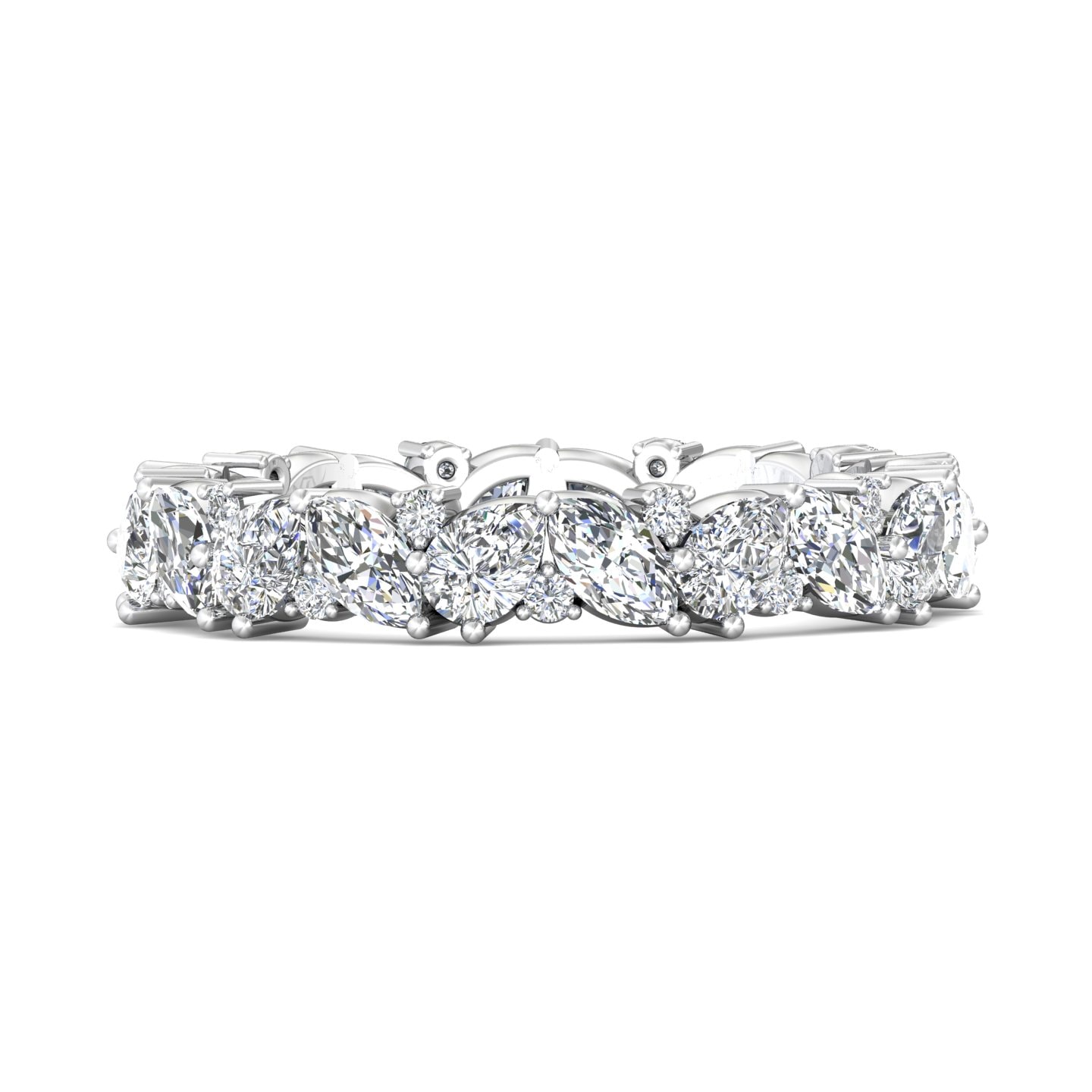 Channel/Shared Prong Wedding Band — style DWBFSP16L