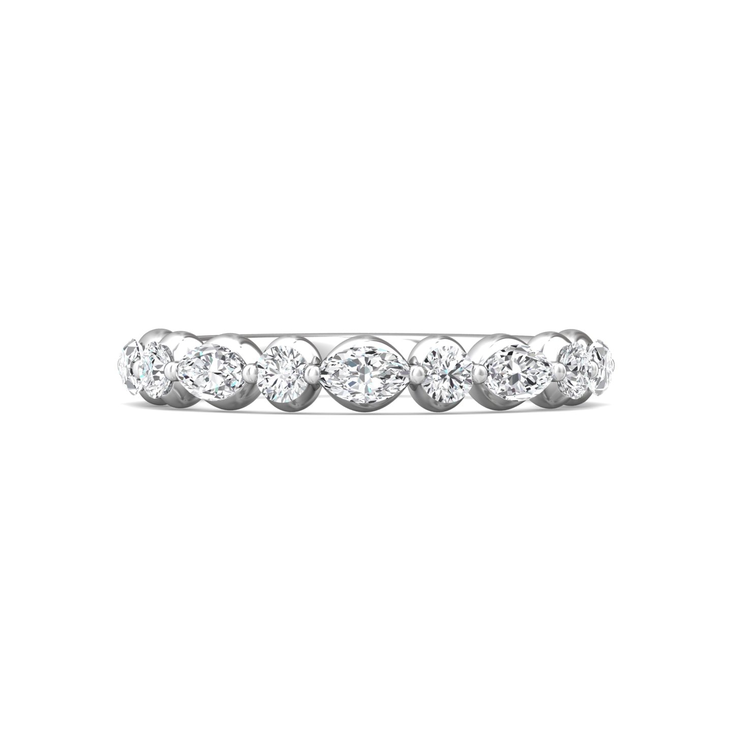 Channel/Shared Prong Wedding Band — style DWBSP15M