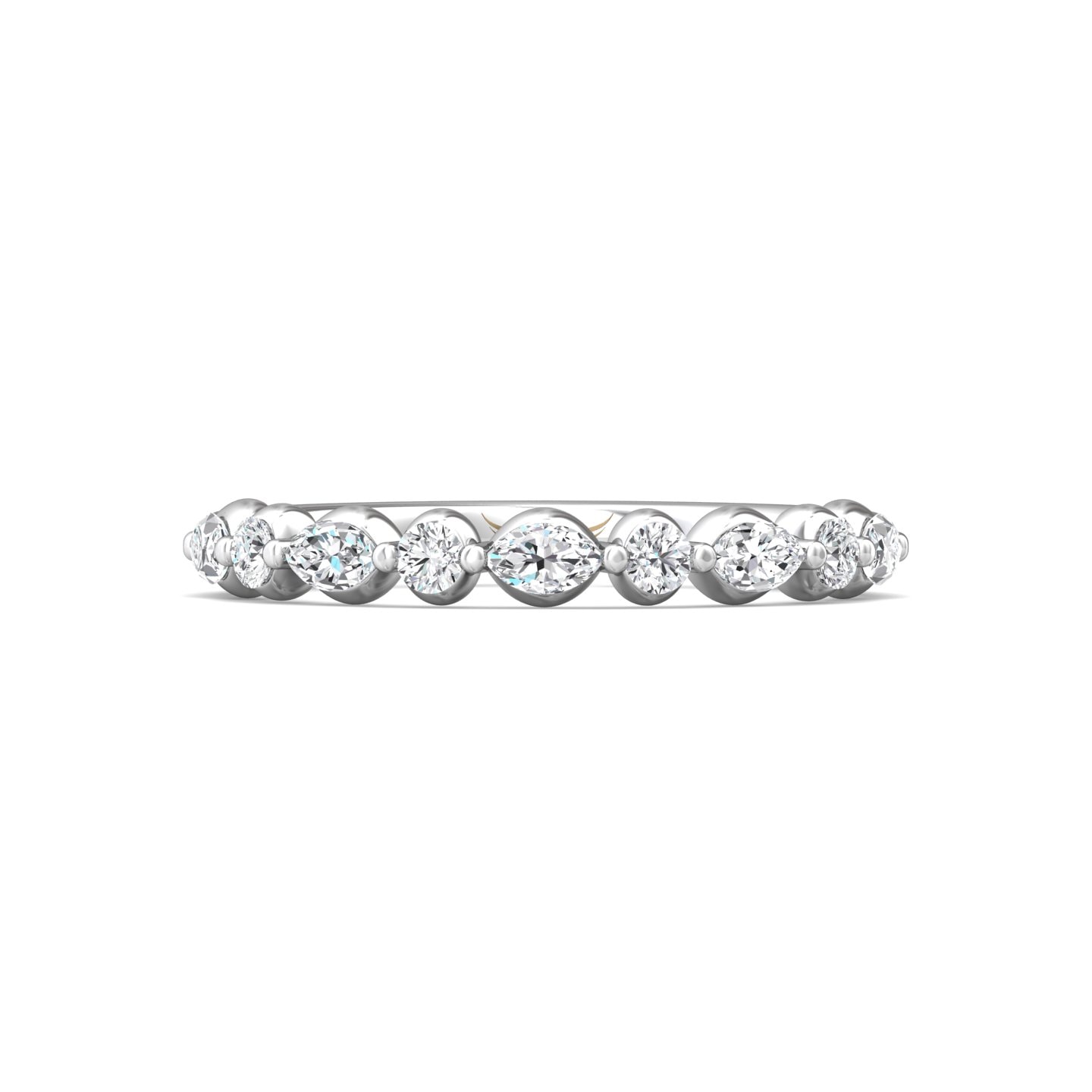 Channel/Shared Prong Wedding Band — style DWBSP15S